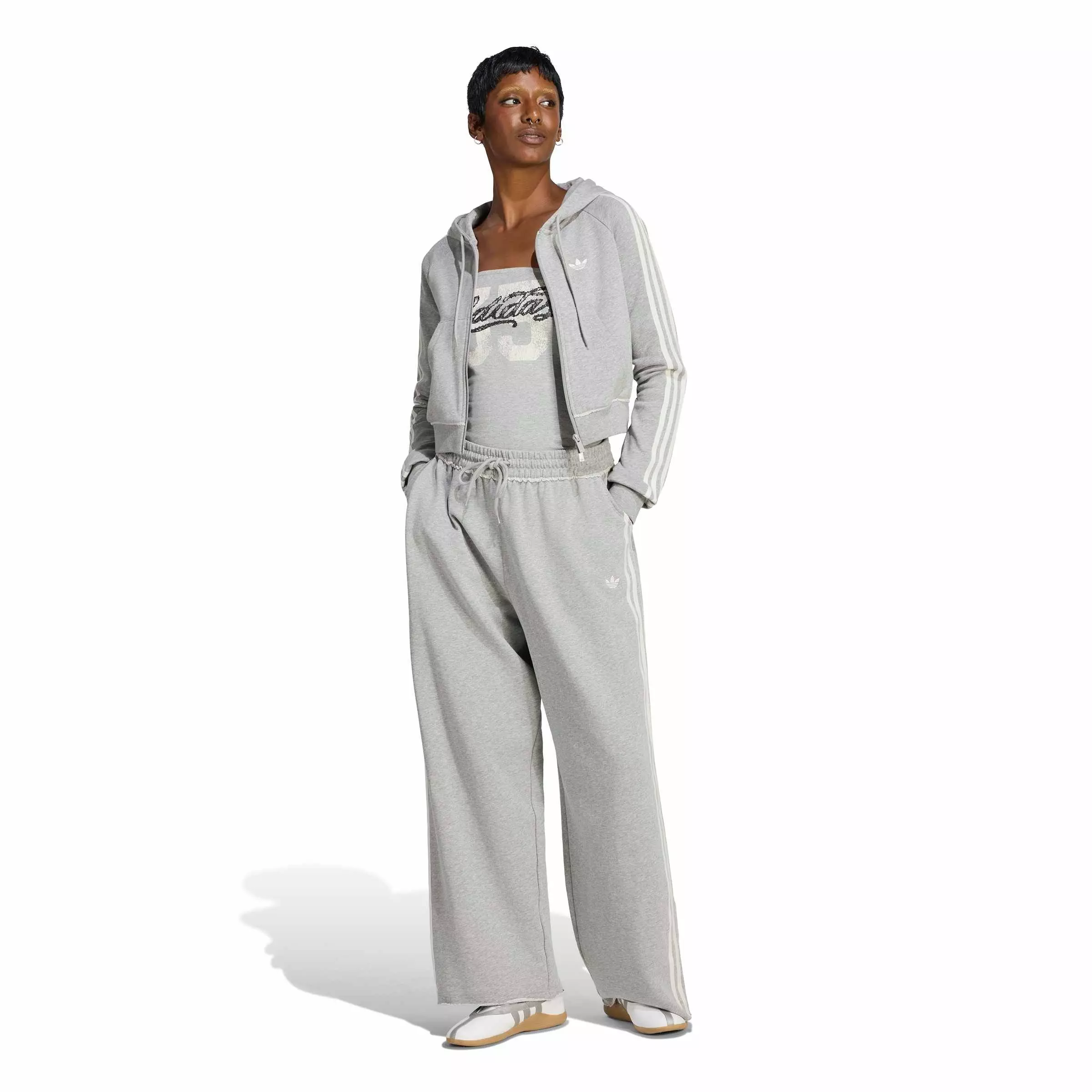 adidas Originals Women's Injection graphic Loose Sweat Joggers - Dk Grey - DK GREY