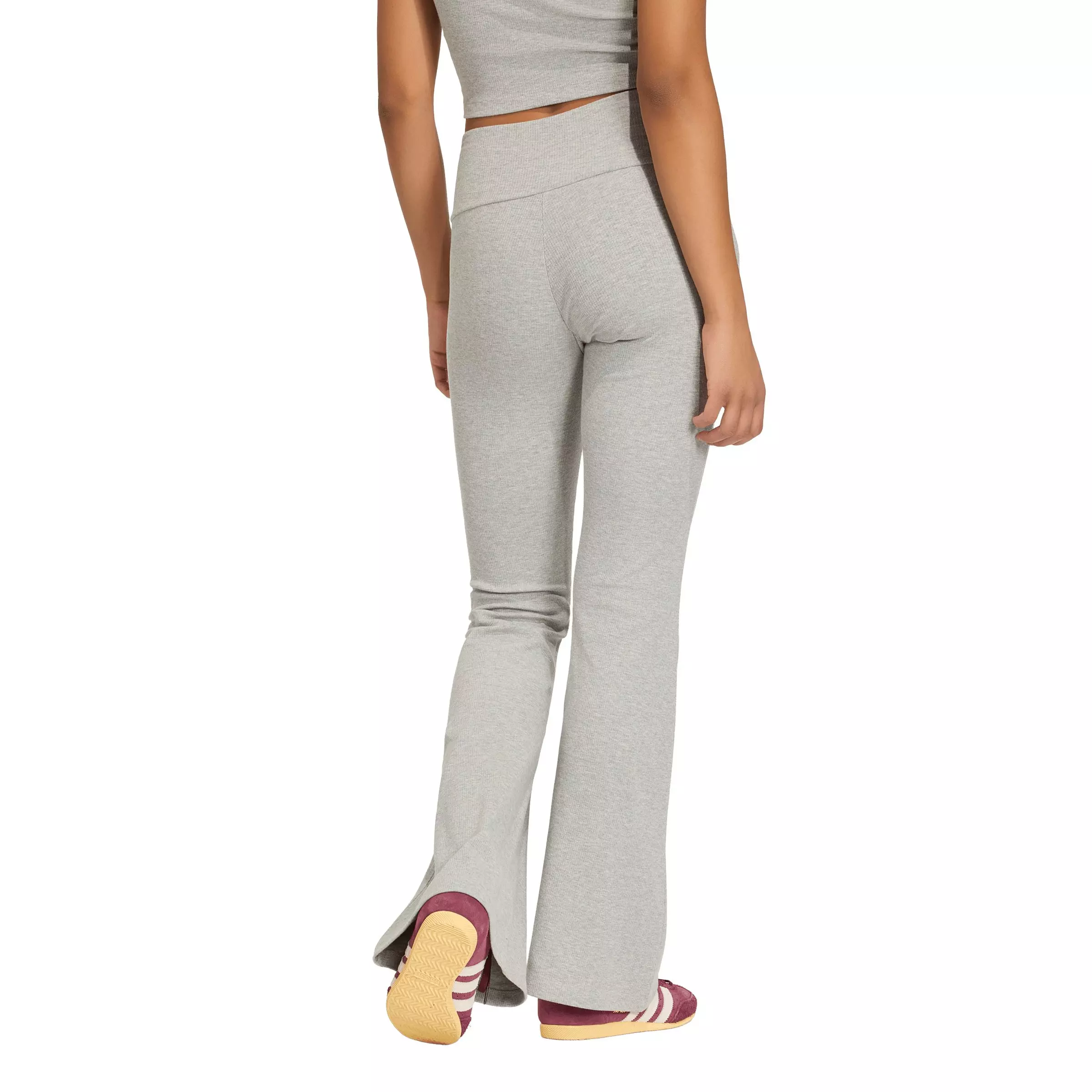 adidas Originals Women's Essentials Rib Flared Leggings - Grey - GREY