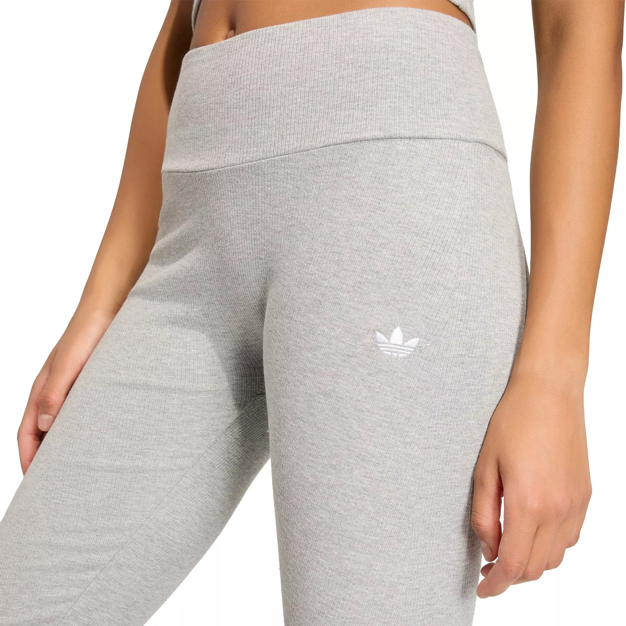 adidas Originals Women's Essentials Rib Flared Leggings - Grey - GREY