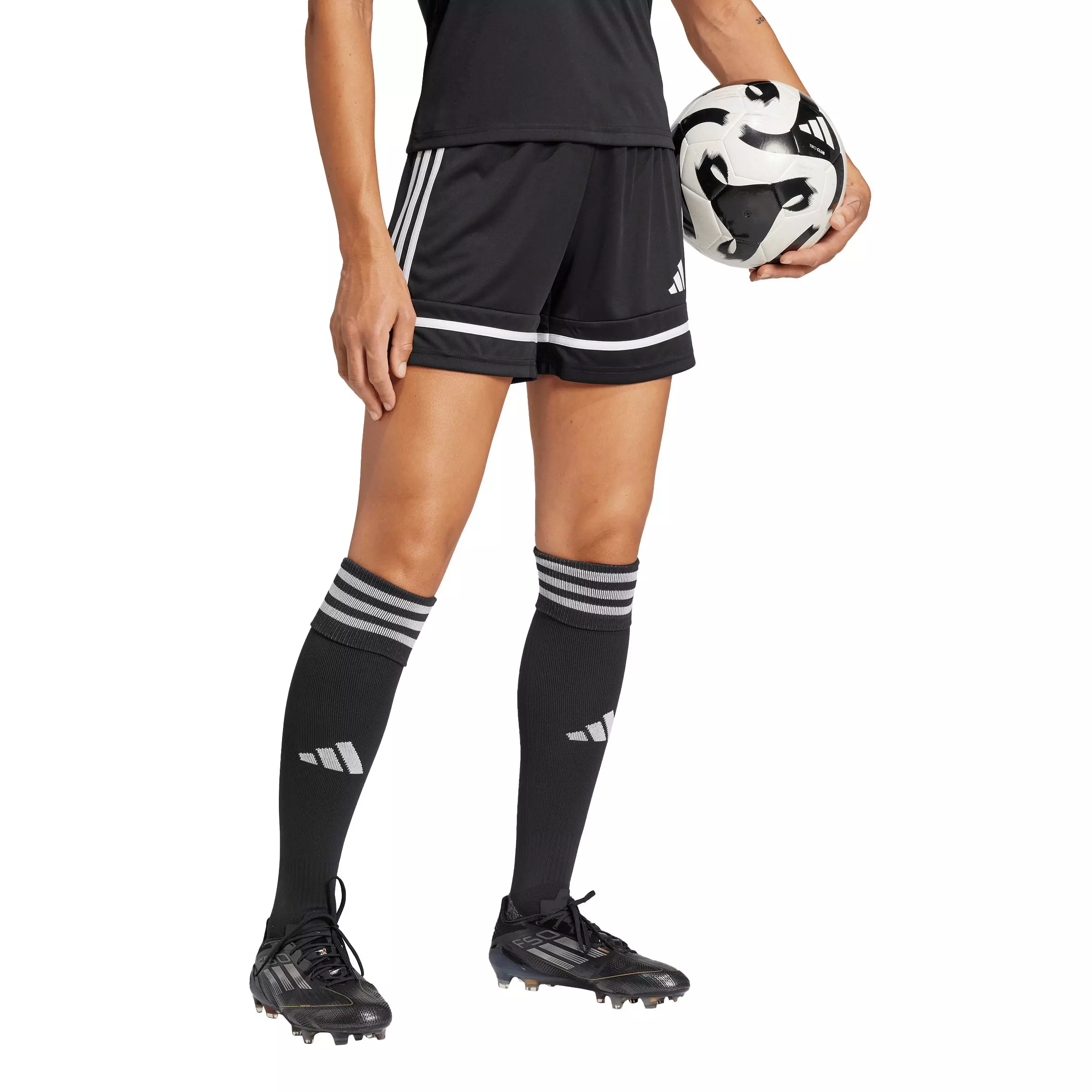 adidas Women's Soccer Squadra 25 Short-Length Shorts - Black/White - BLACK/WHITE