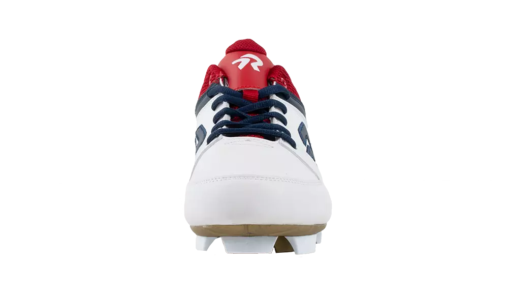 RIP-IT Ringor Flite American Spirit "White/Navy/Red" Women's Softball Cleat - WHITE/NAVY/RED