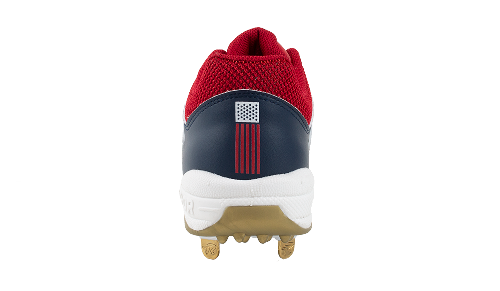 RIP-IT Ringor Flite American Spirit "White/Navy/Red" Women's Softball Cleat - WHITE/NAVY/RED Thumbnail View 4