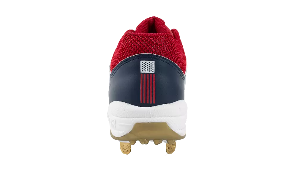 RIP-IT Ringor Flite American Spirit "White/Navy/Red" Women's Softball Cleat - WHITE/NAVY/RED