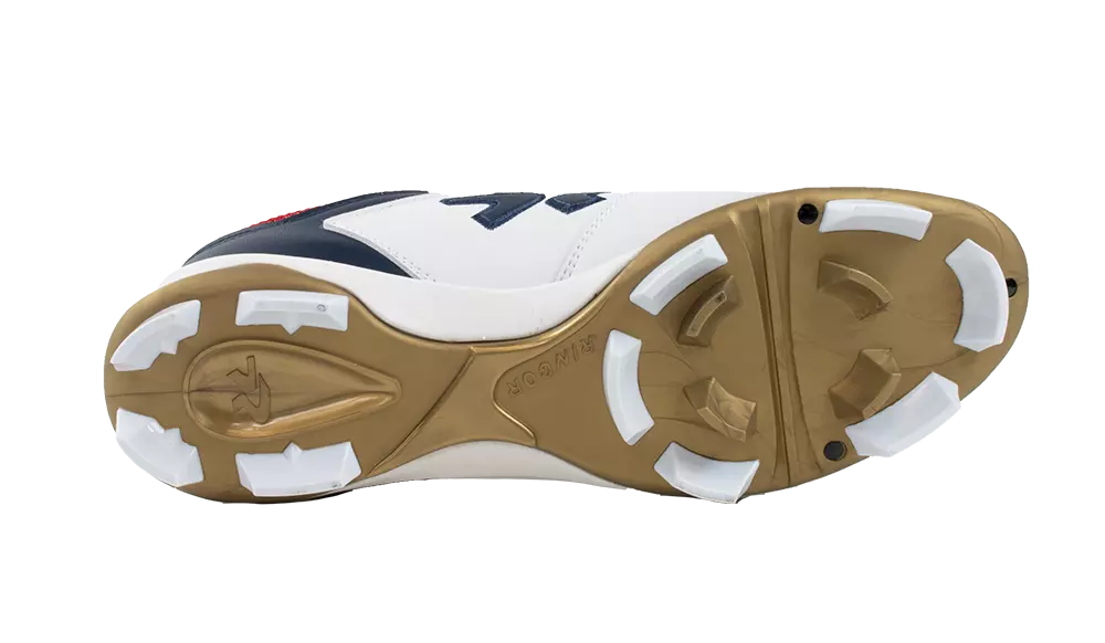 RIP-IT Ringor Flite American Spirit "White/Navy/Red" Women's Softball Cleat - WHITE/NAVY/RED