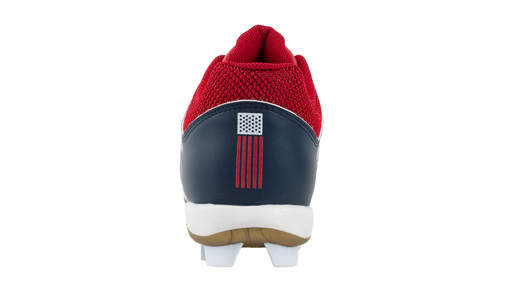 RIP-IT Ringor Flite American Spirit "White/Navy/Red" Women's Softball Cleat - WHITE/NAVY/RED Thumbnail View 6