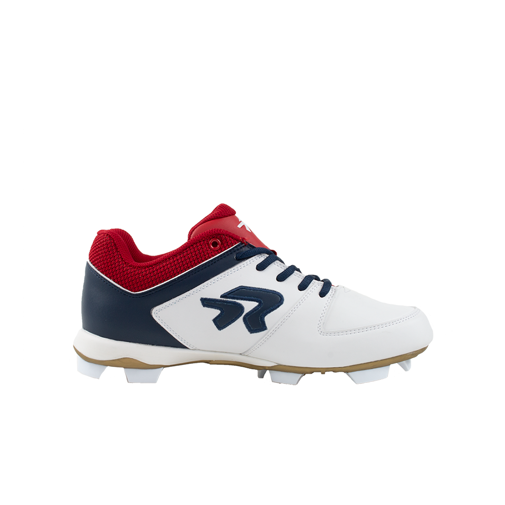 RIP-IT Ringor Flite American Spirit "White/Navy/Red" Women's Softball Cleat - WHITE/NAVY/RED Thumbnail View 1