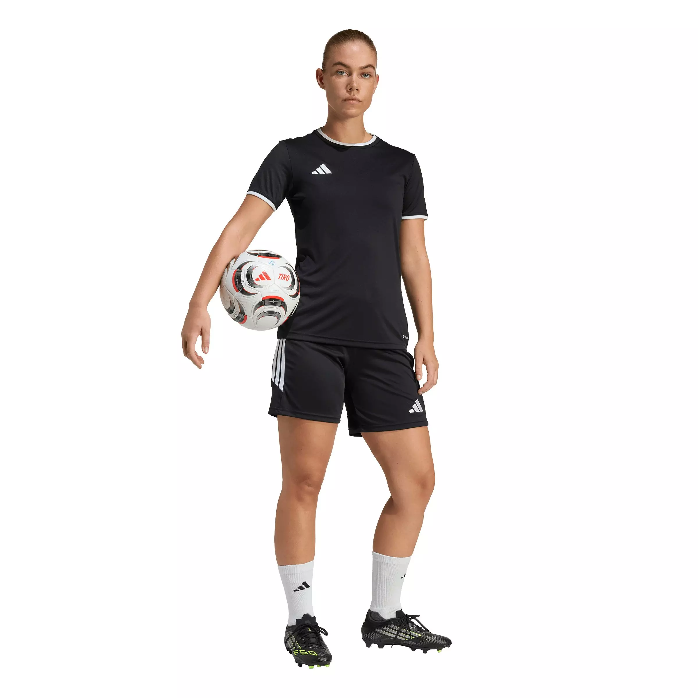 adidas Women's Entrada 26 Soccer Shorts - Black/White - BLACK/WHITE