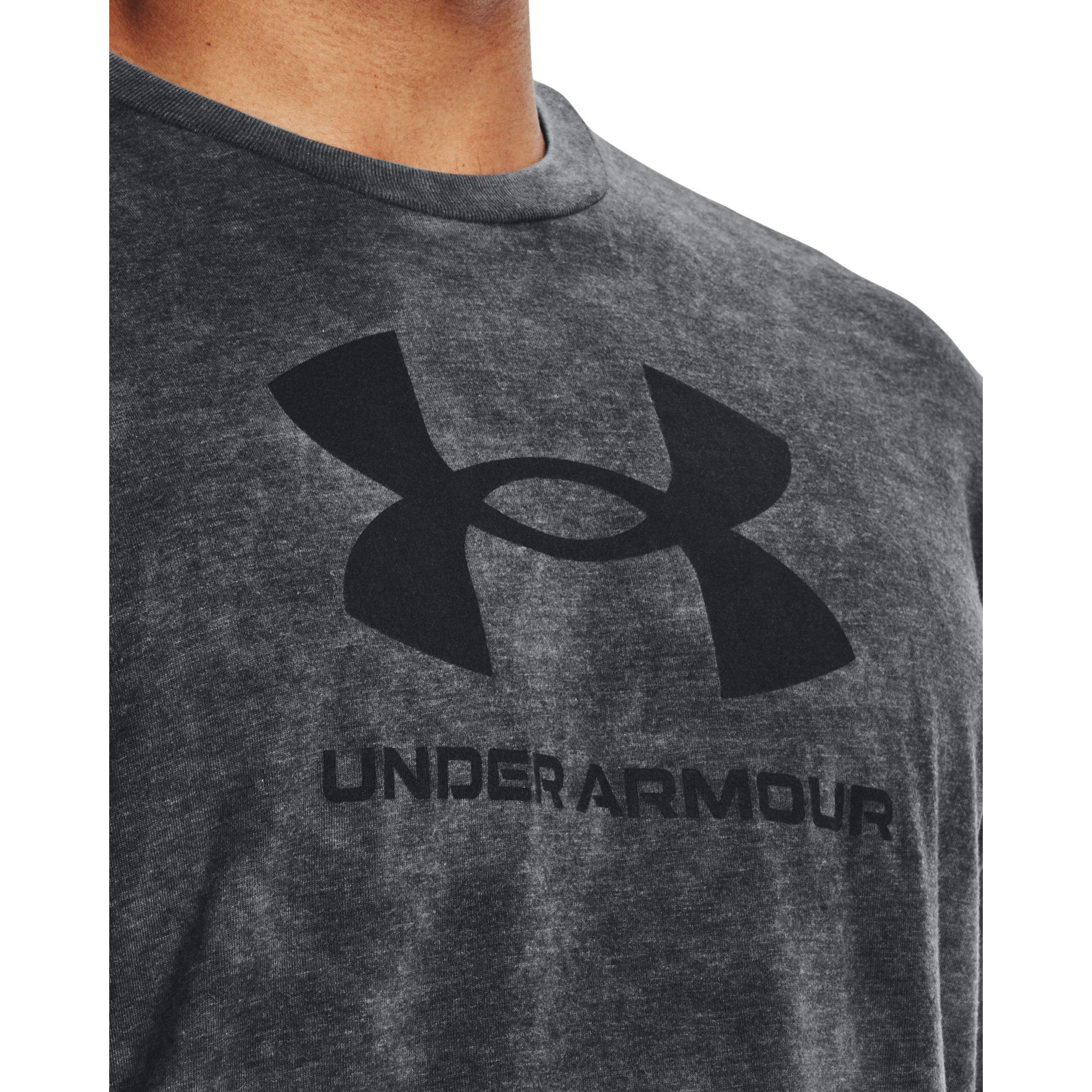 Under Armour Men's Wash Tonal Sportstyle Short Sleeve Shirt - BLACK Thumbnail View 3