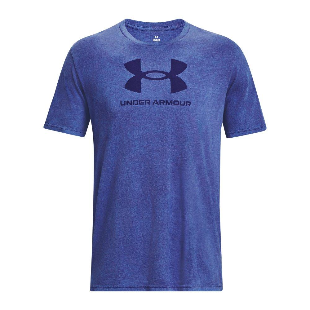 Under Armour Men's Wash Tonal Sportstyle Short Sleeve Shirt - BLUE Thumbnail View 5