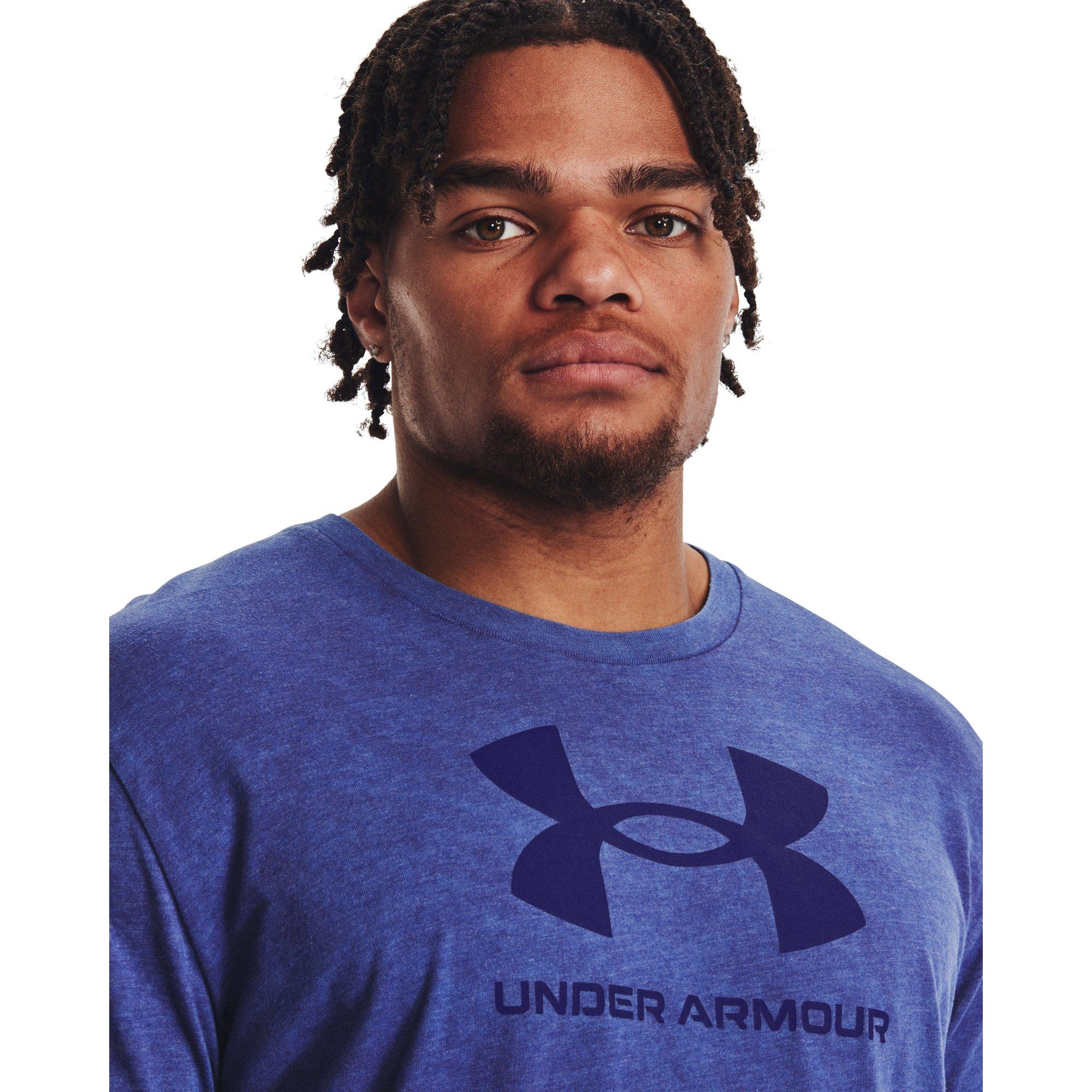 Under Armour Men's Wash Tonal Sportstyle Short Sleeve Shirt - BLUE Thumbnail View 3