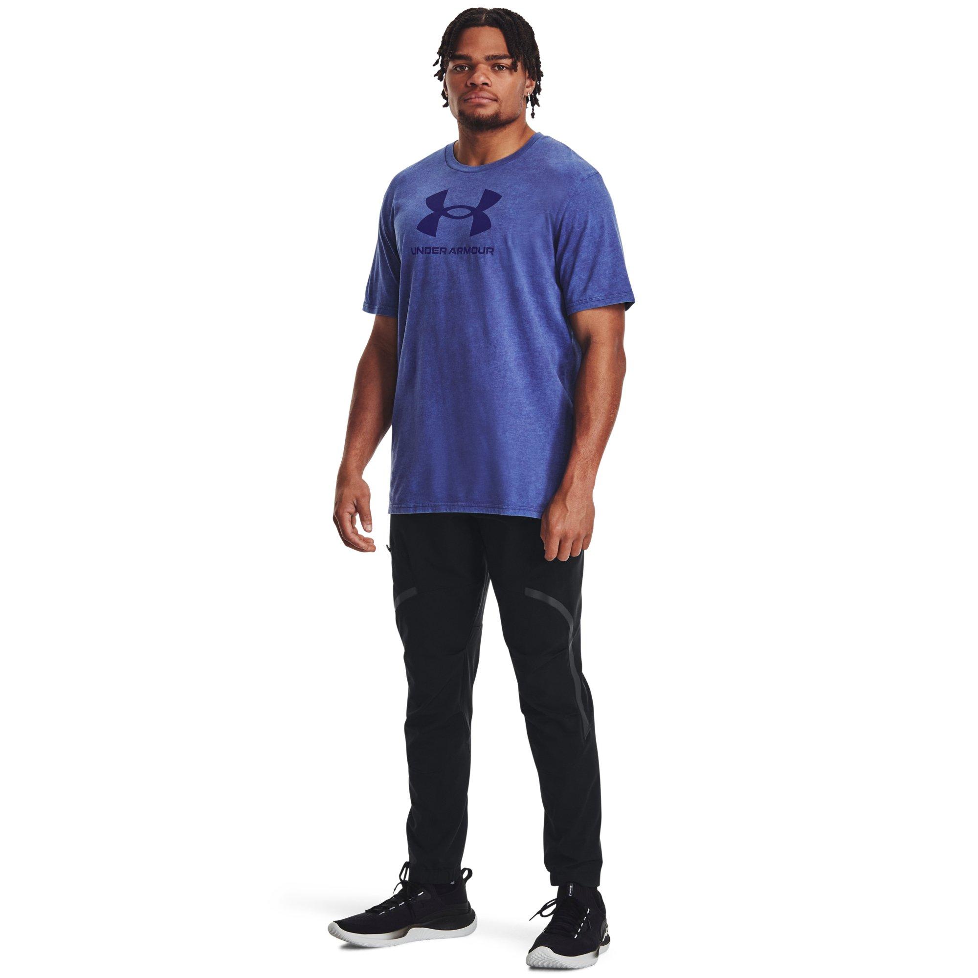 Under Armour Men's Wash Tonal Sportstyle Short Sleeve Shirt - BLUE Thumbnail View 4