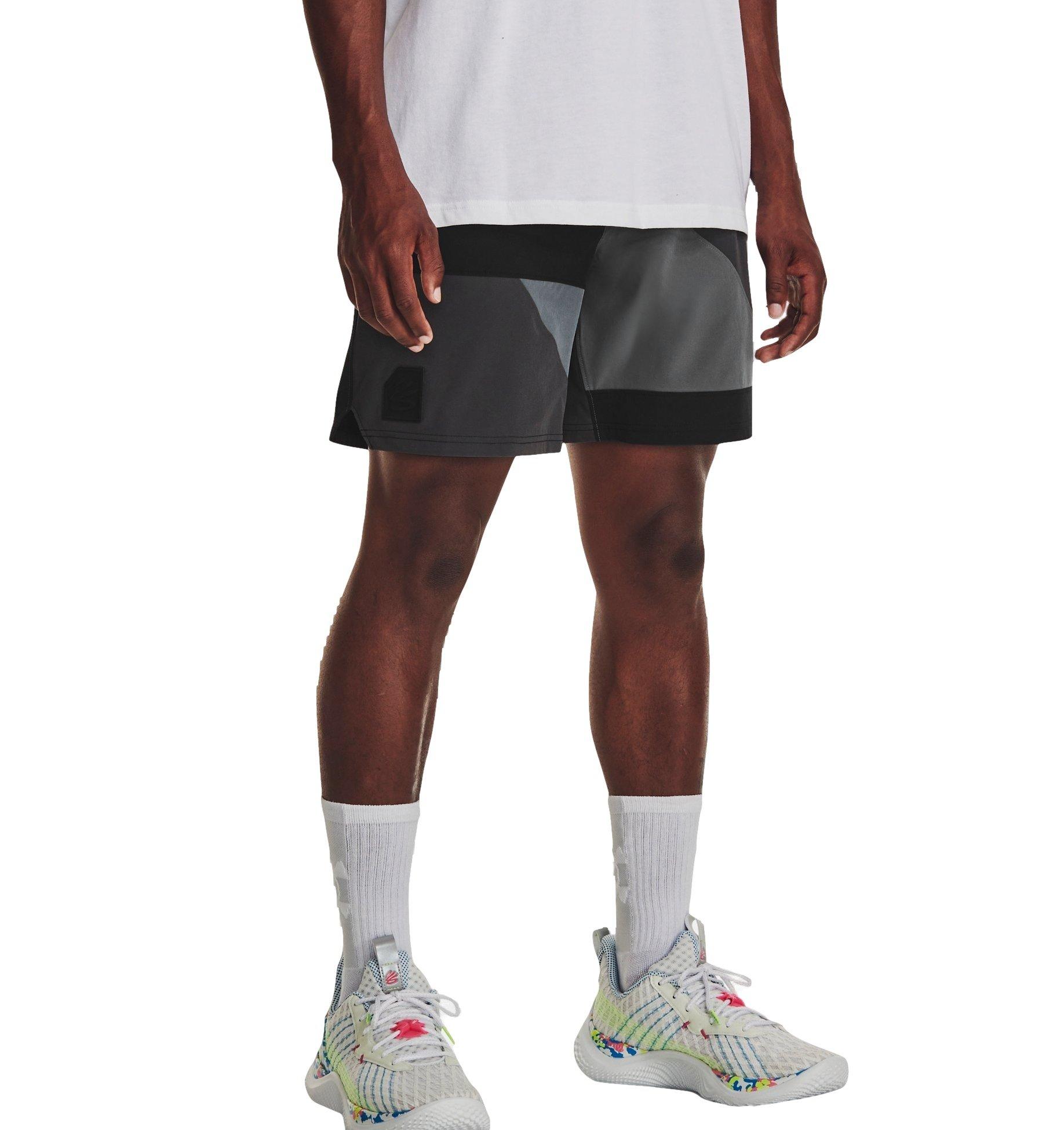 Under Armour Men's Curry Woven 7" Shorts - Black/Grey - BLACK/GREY Thumbnail View 1