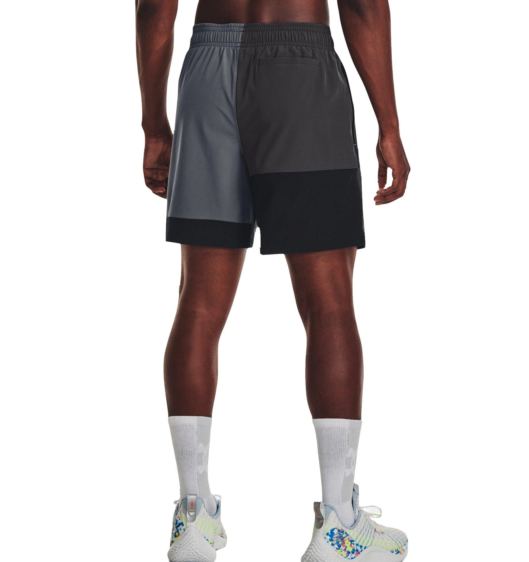 Under Armour Men's Curry Woven 7" Shorts - Black/Grey - BLACK/GREY Thumbnail View 2