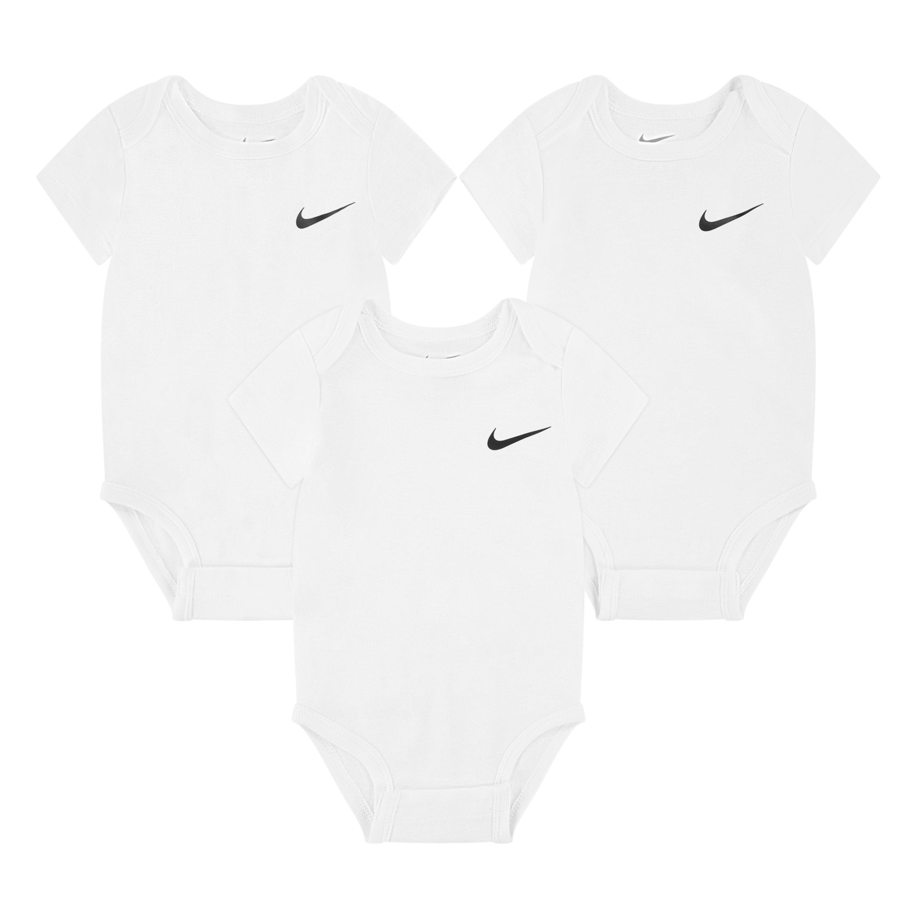 Nike Mini Me 3-Pack Infant White Bodysuits