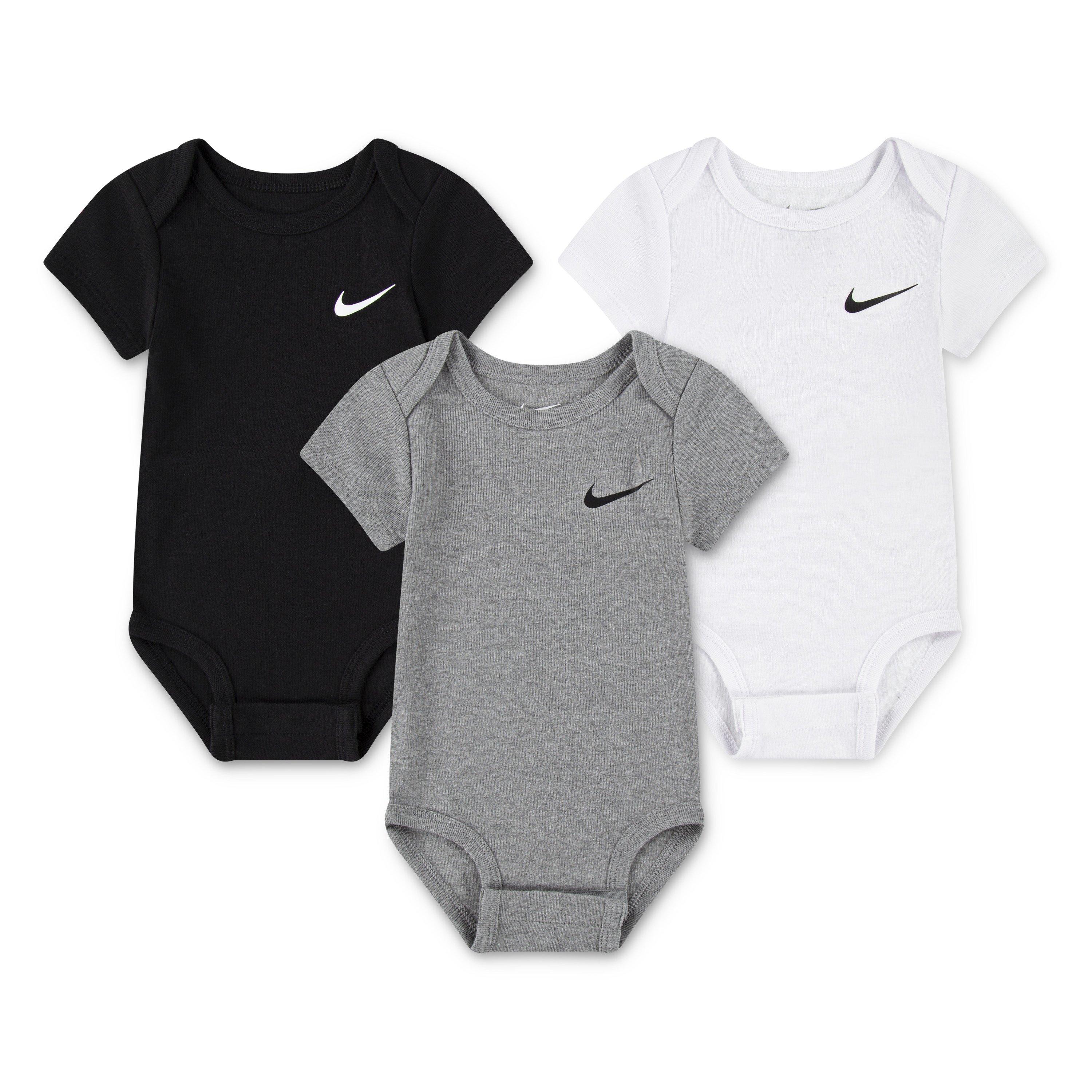 Nike Mini Me 3-Pack Infant Black/White/Grey Bodysuits