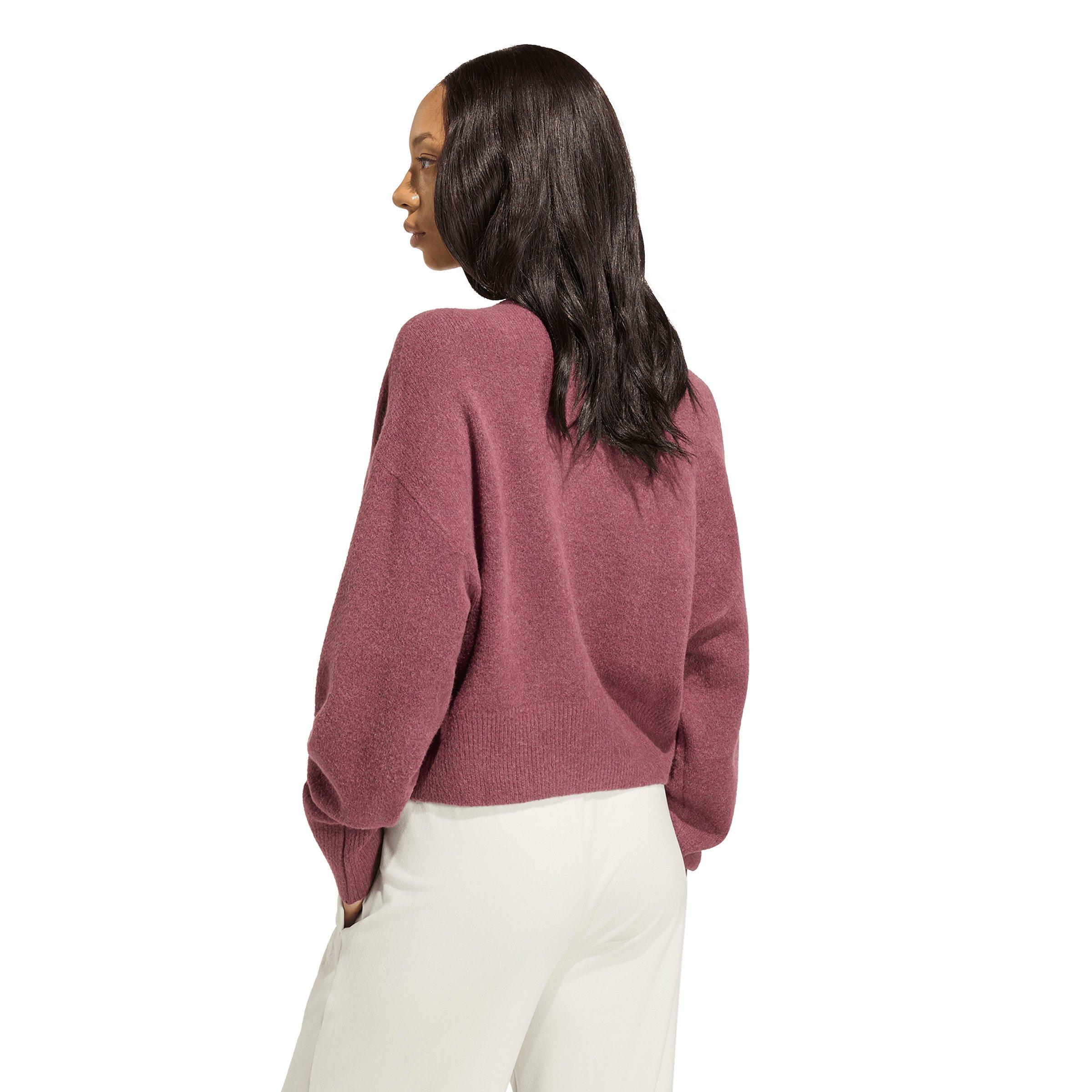 adidas Originals Women's Essentials Knit Cardigan - Light Maroon - LIGHT MAROON