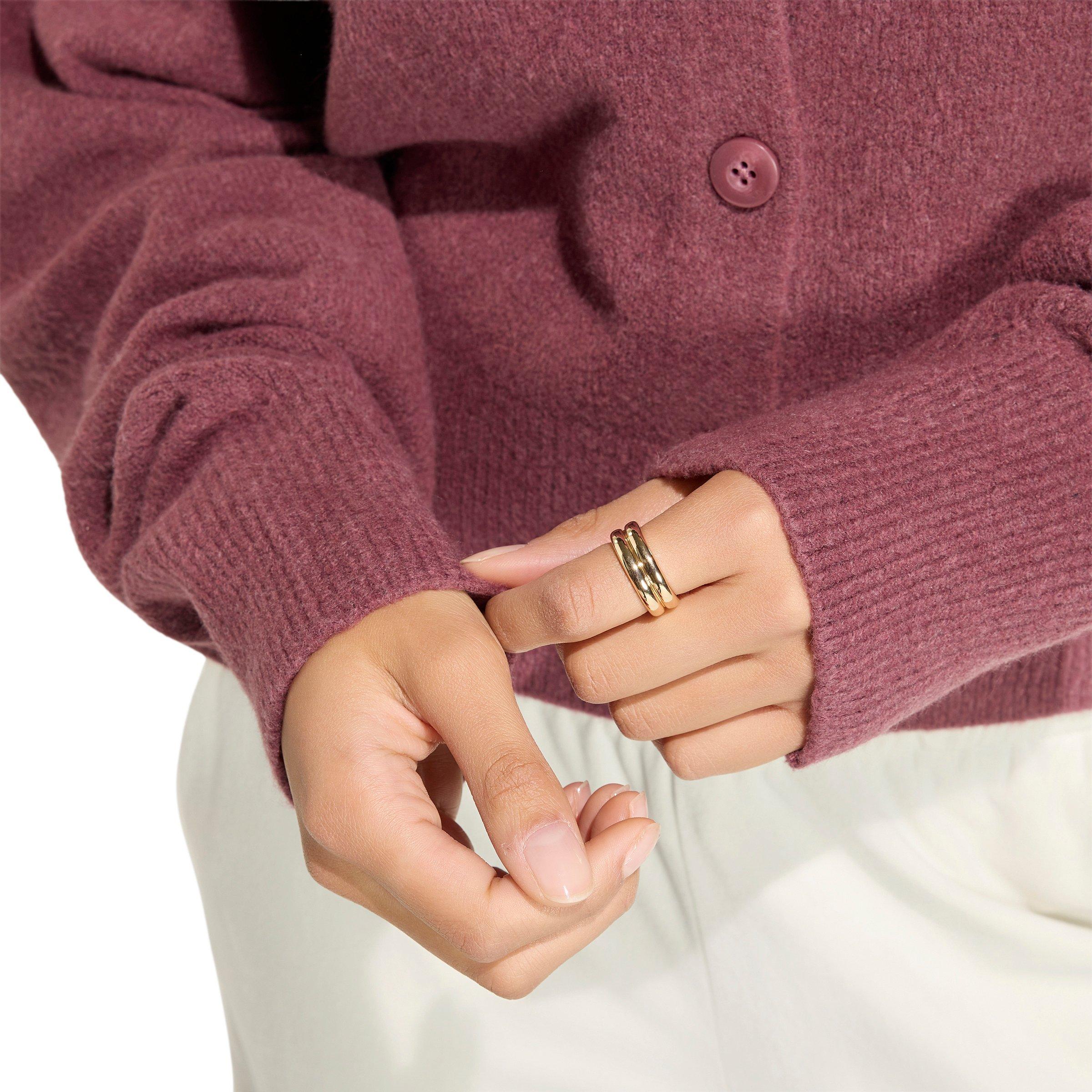 adidas Originals Women's Essentials Knit Cardigan - Light Maroon - LIGHT MAROON