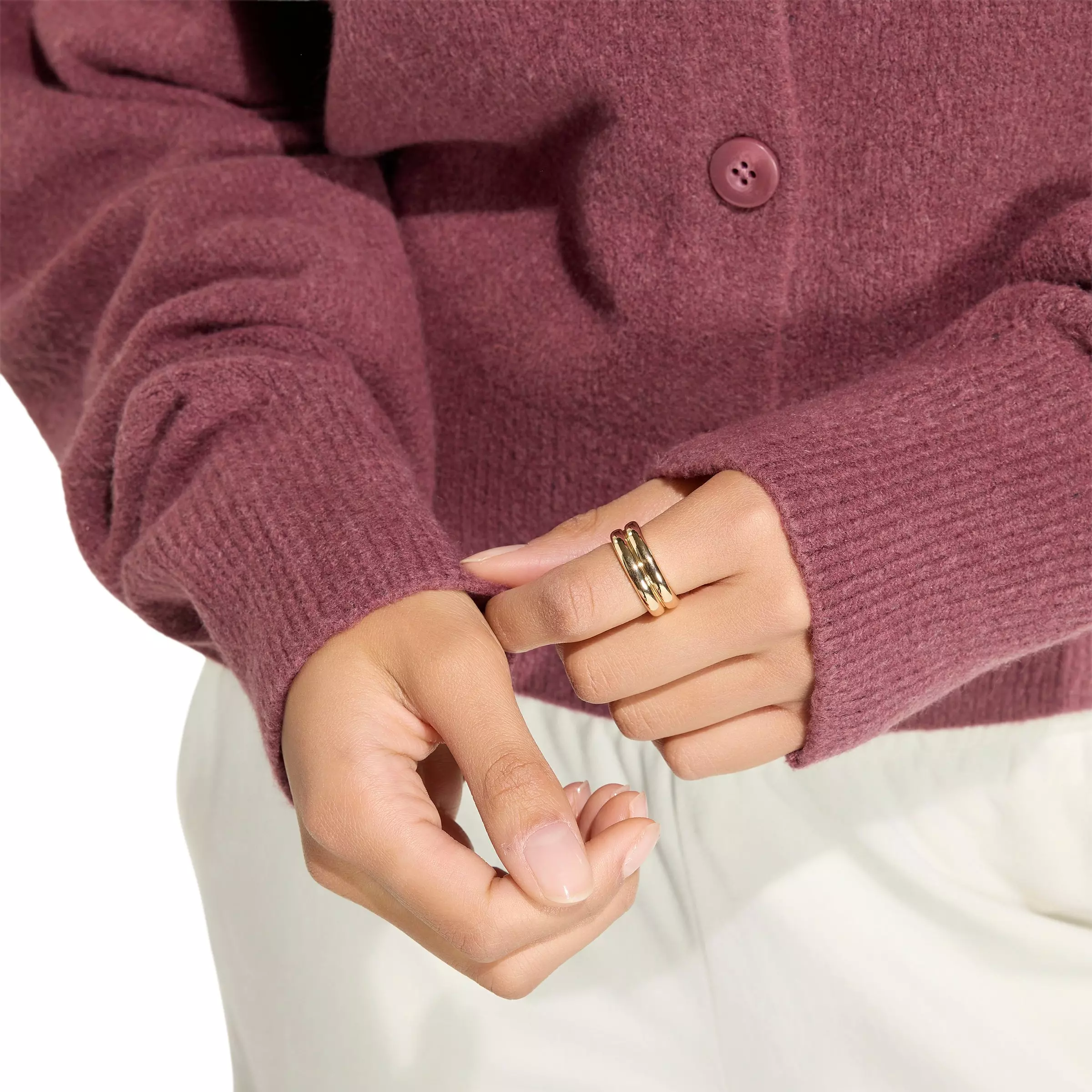 adidas Originals Women's Essentials Knit Cardigan - Light Maroon - LIGHT MAROON