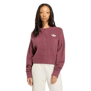 adidas Originals Women's Essentials Knit Cardigan - Light Maroon - LIGHT MAROON