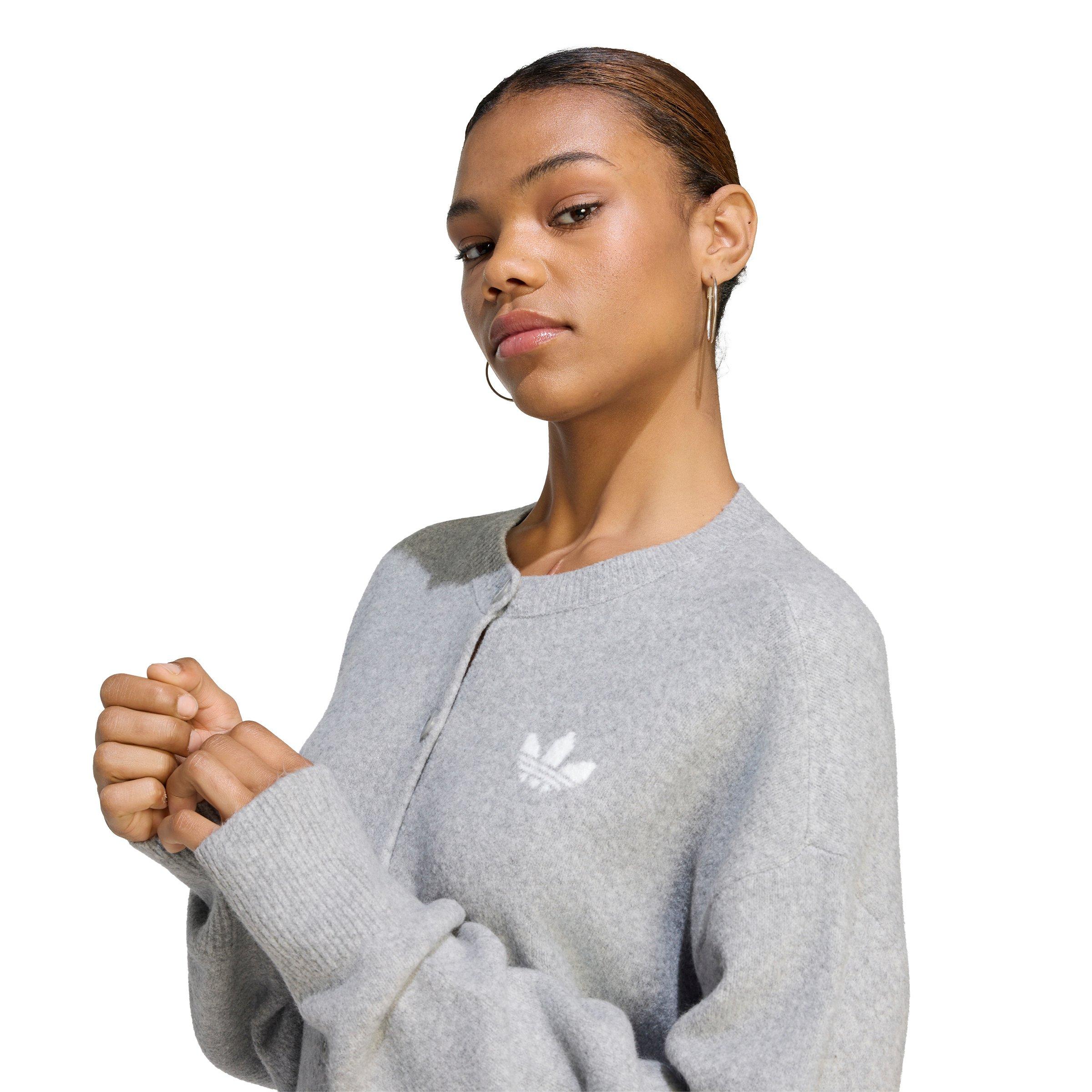 adidas Originals Women's Essentials Knit Cardigan - Grey - GREY