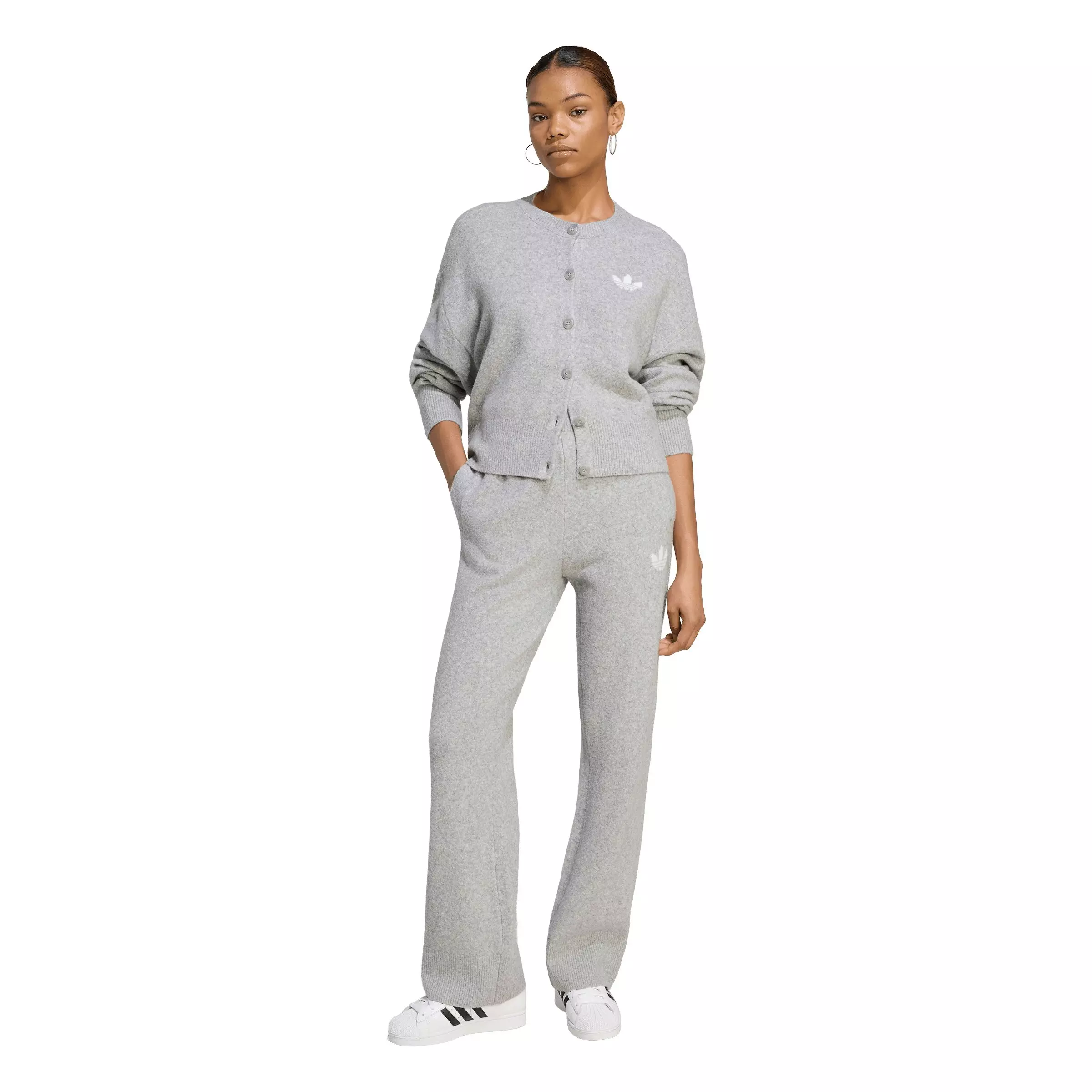 adidas Originals Women's Essentials Knit Cardigan - Grey - GREY
