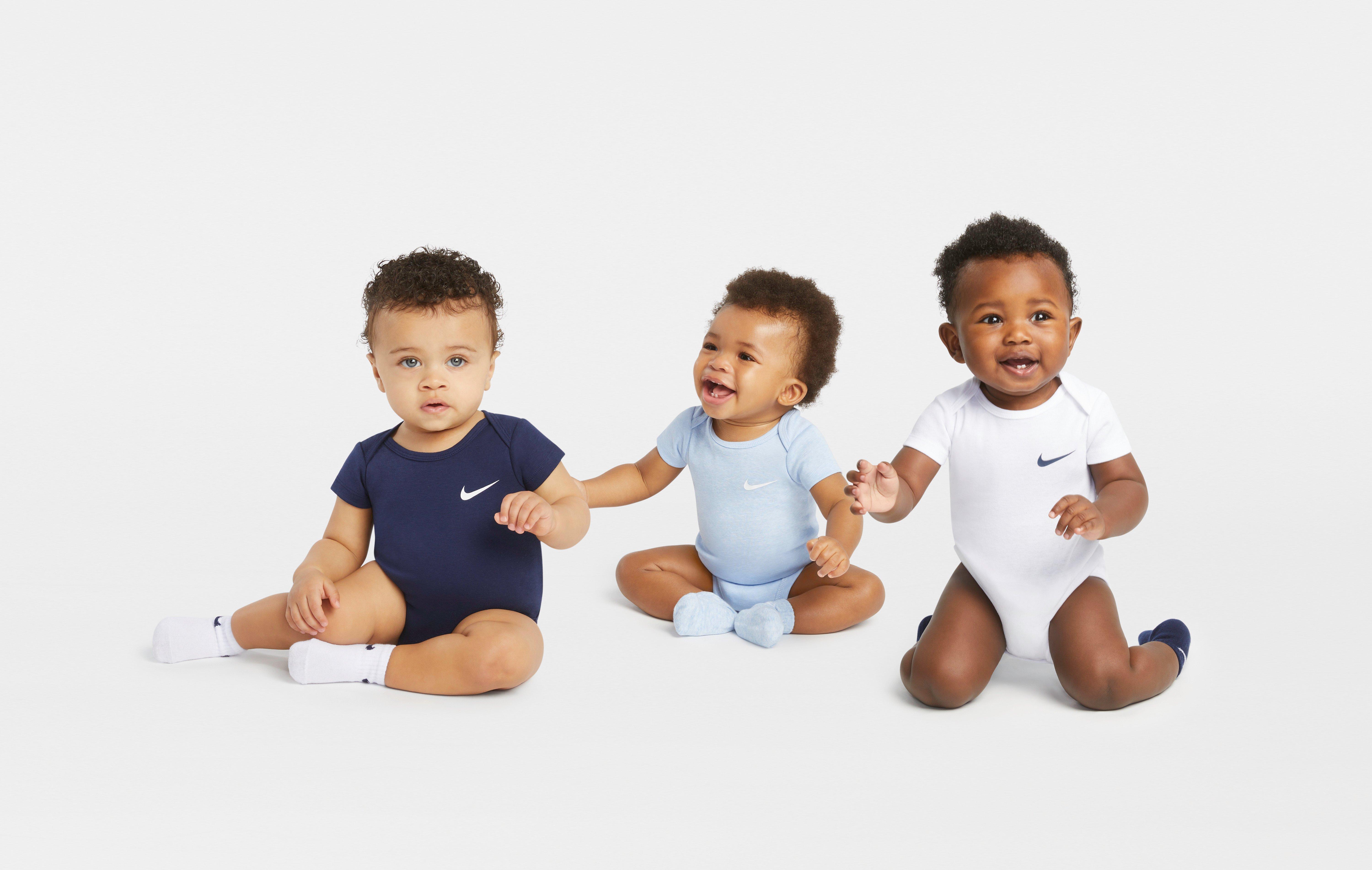 Nike Infant Mini Me 3-Pack Bodysuits - Navy/Blue/White - NAVY/BLUE/WHITE Thumbnail View 5