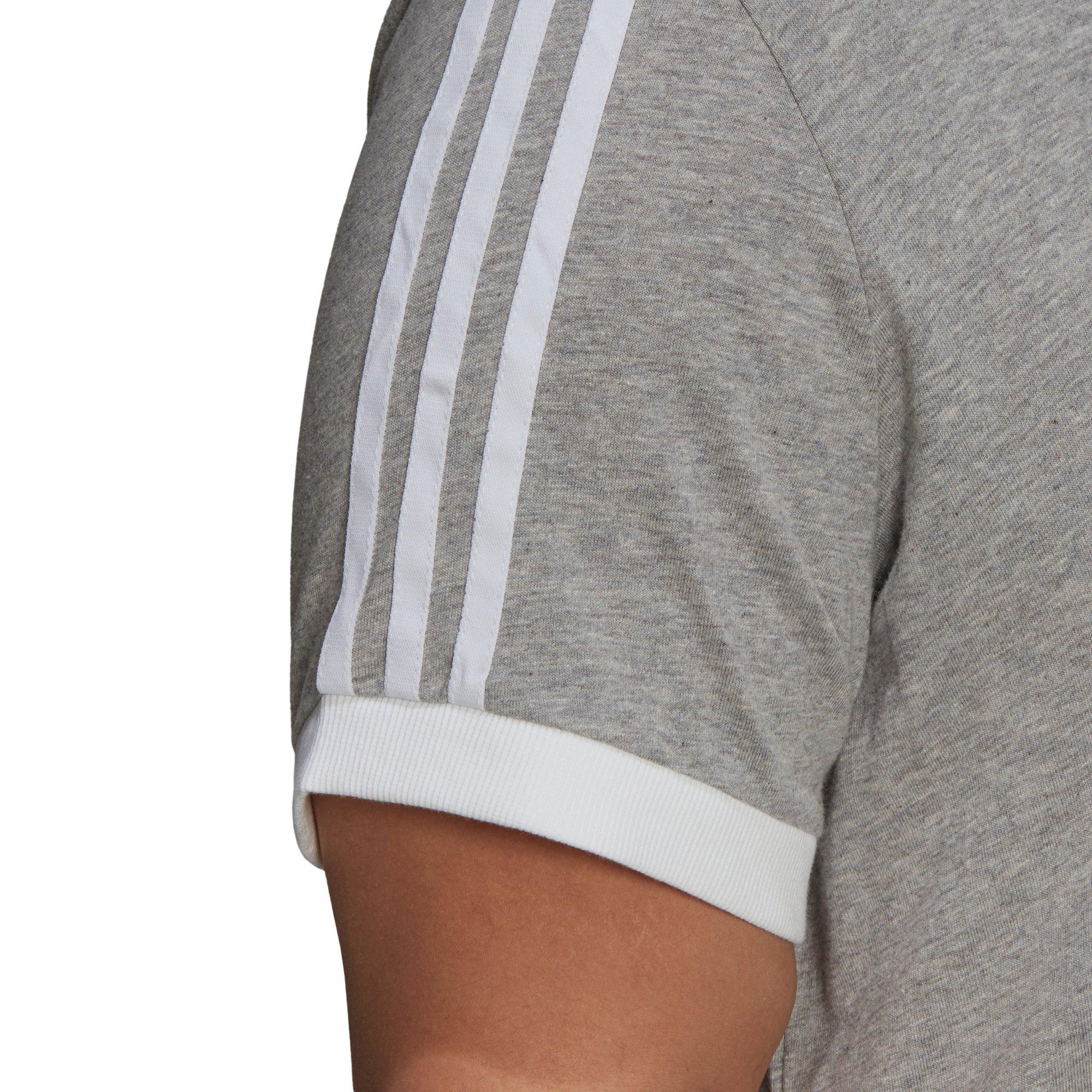 adidas Women's "Grey" 3-Stripes Tee (Plus Size) - GREY Thumbnail View 5