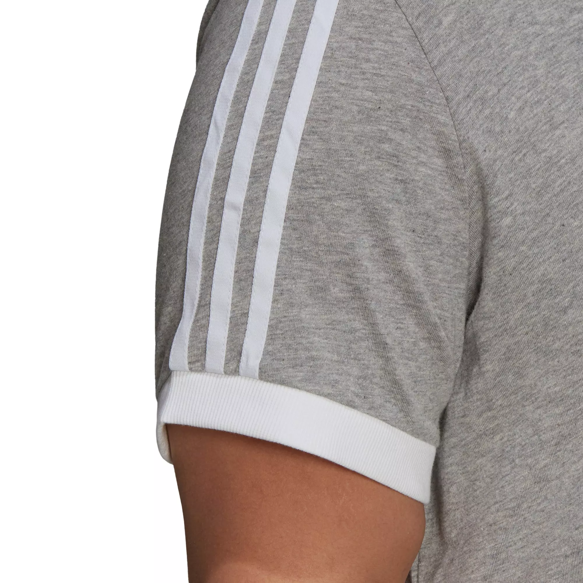 adidas Women's "Grey" 3-Stripes Tee (Plus Size) - GREY