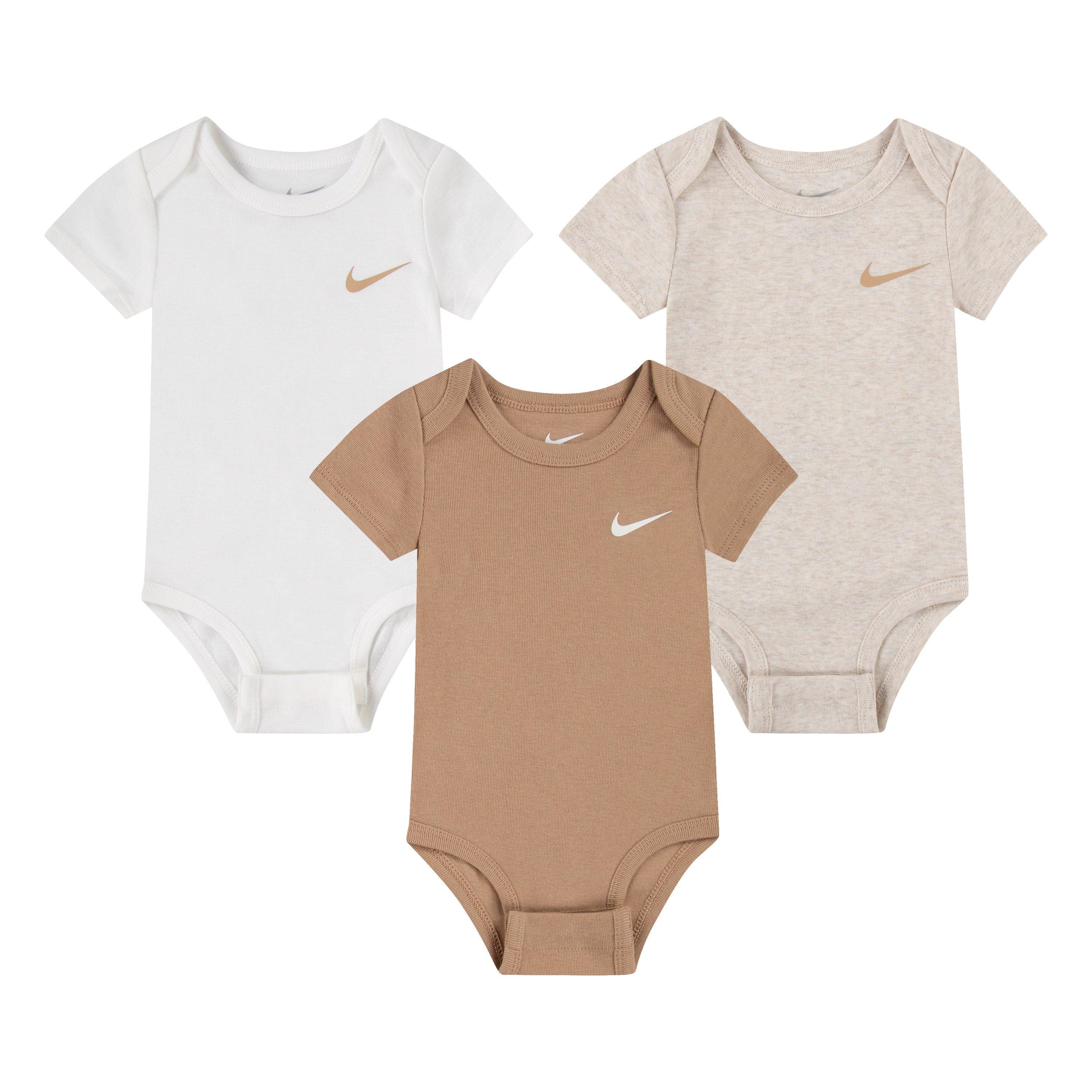 Nike Mini Me 3-Pack Infant Brown Bodysuits