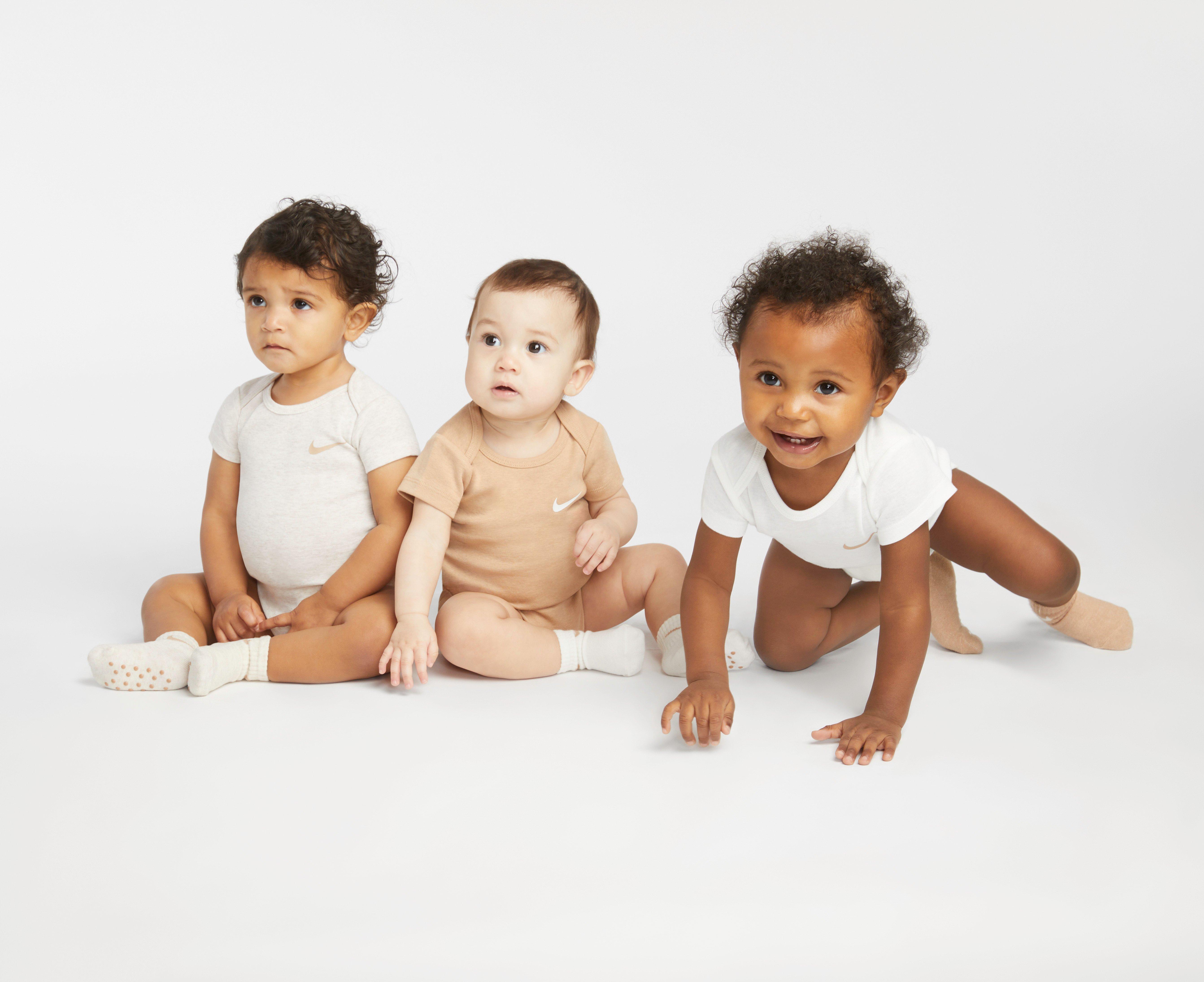Nike Infant Mini Me 3-Pack Bodysuits - Brown - BROWN Thumbnail View 5