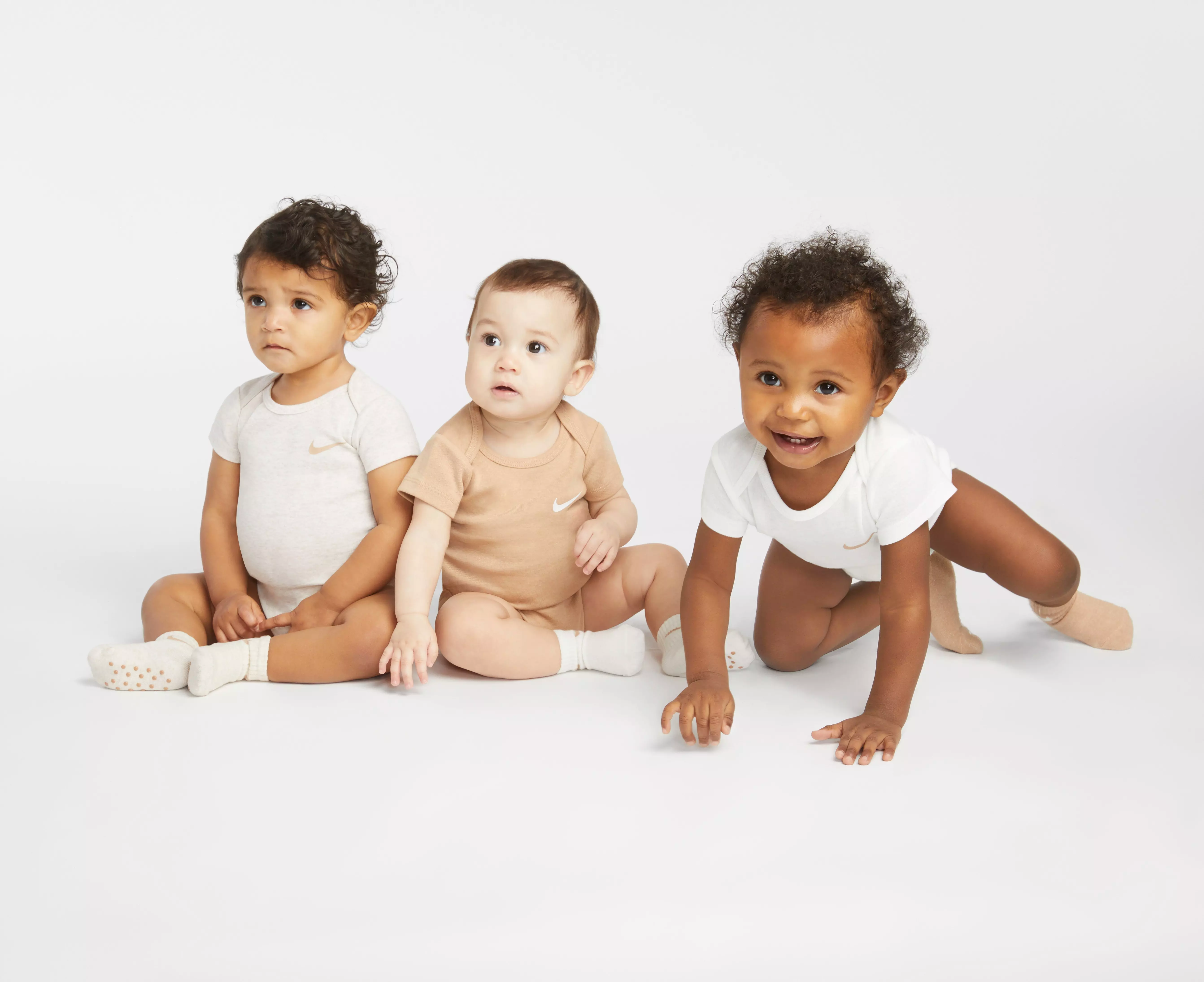 Nike Infant Mini Me 3-Pack Bodysuits - Brown - BROWN