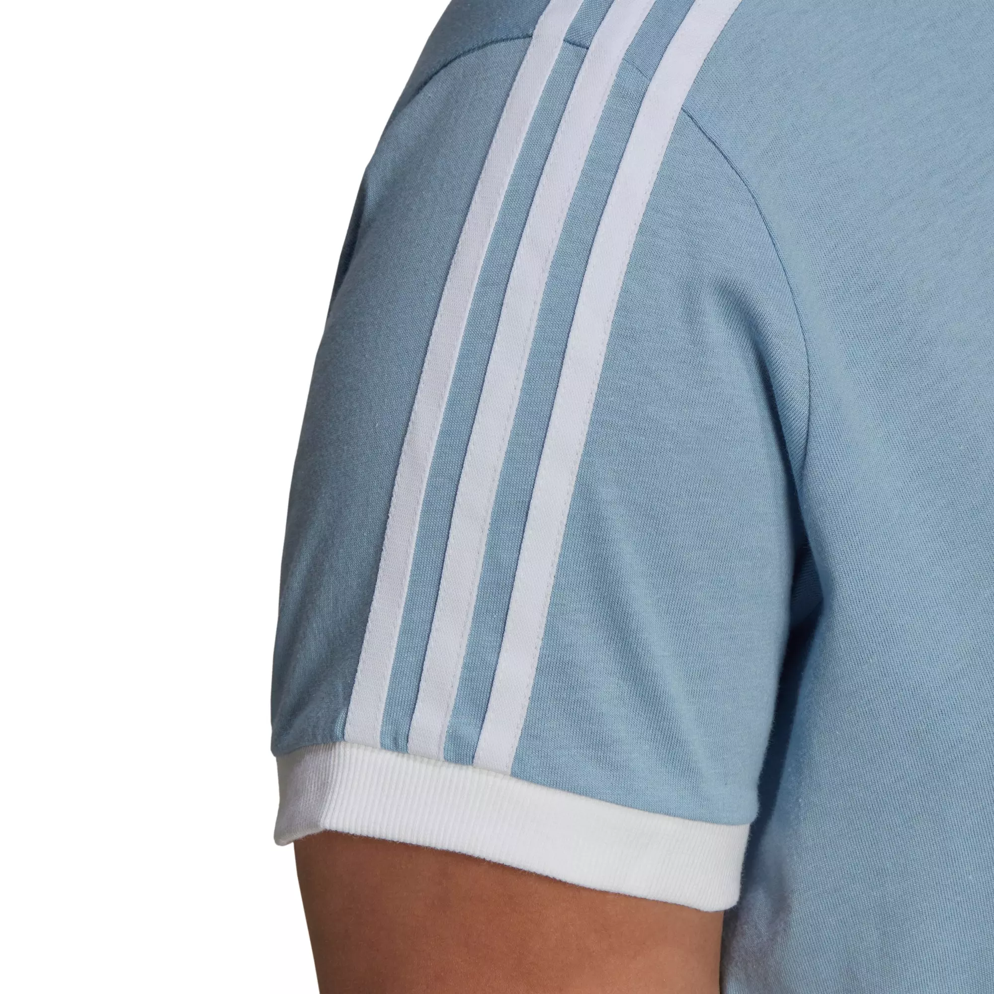 adidas Women's " Lt Blue" 3-Stripes Tee (Plus Size) - AS SHOWN