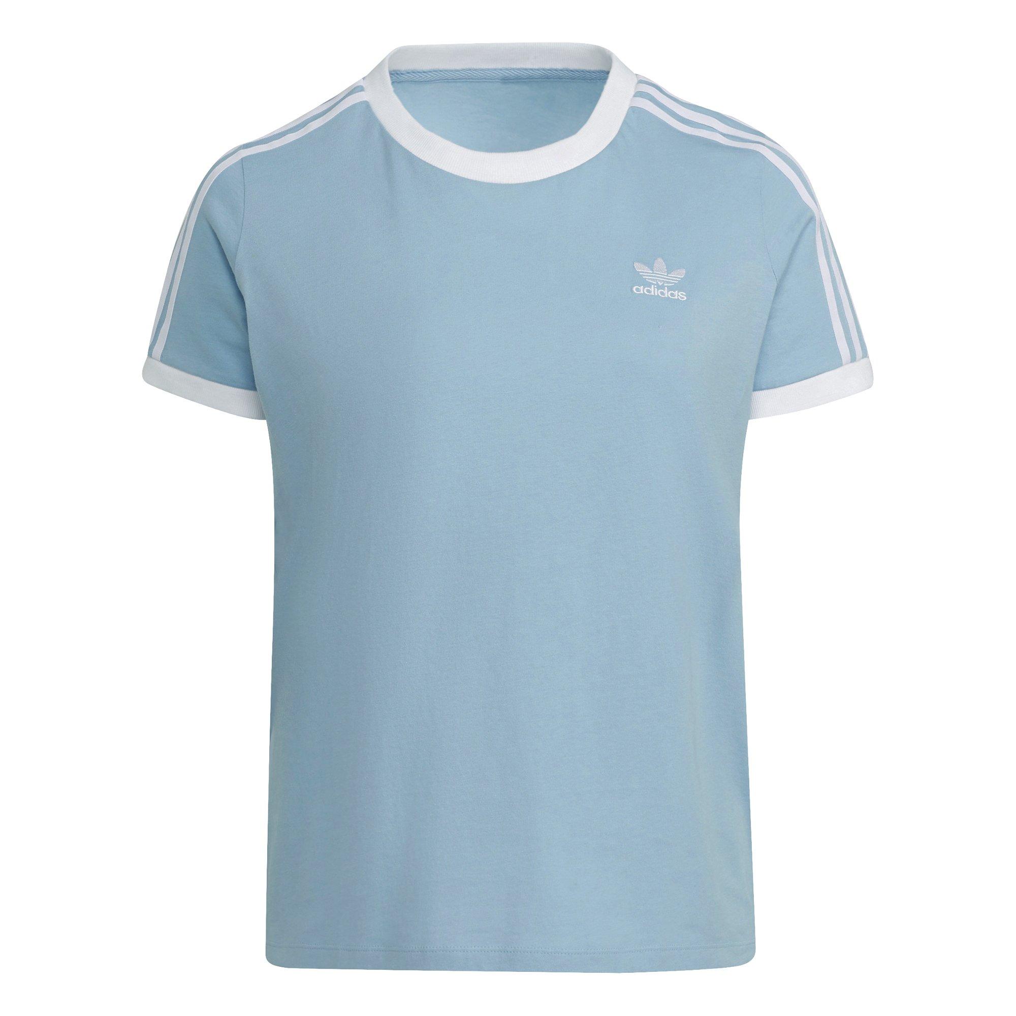 adidas Women's " Lt Blue" 3-Stripes Tee (Plus Size) - AS SHOWN Thumbnail View 6