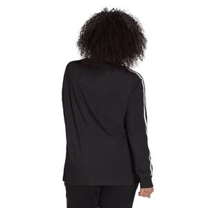 adidas Women's "Black" 3-Stripes Long Sleeve Tee (Plus Size)