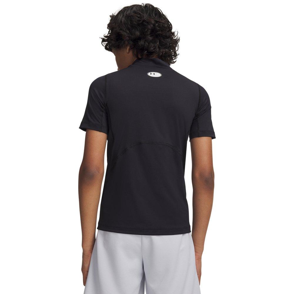 Under Armour HeatGear Mock Big Boys' Black Short Sheeve Shirt