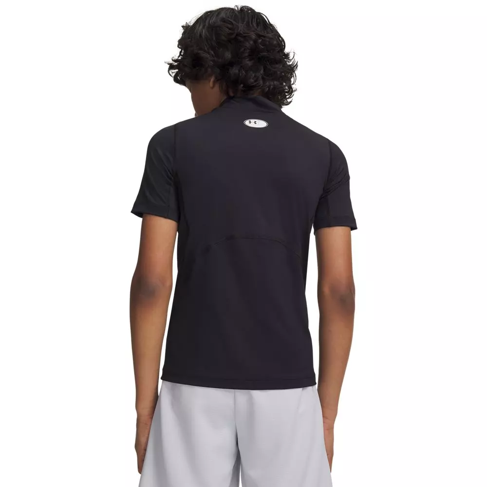 Under Armour Big Boys' HeatGear Mock Short Sheeve Shirt - Black - BLACK