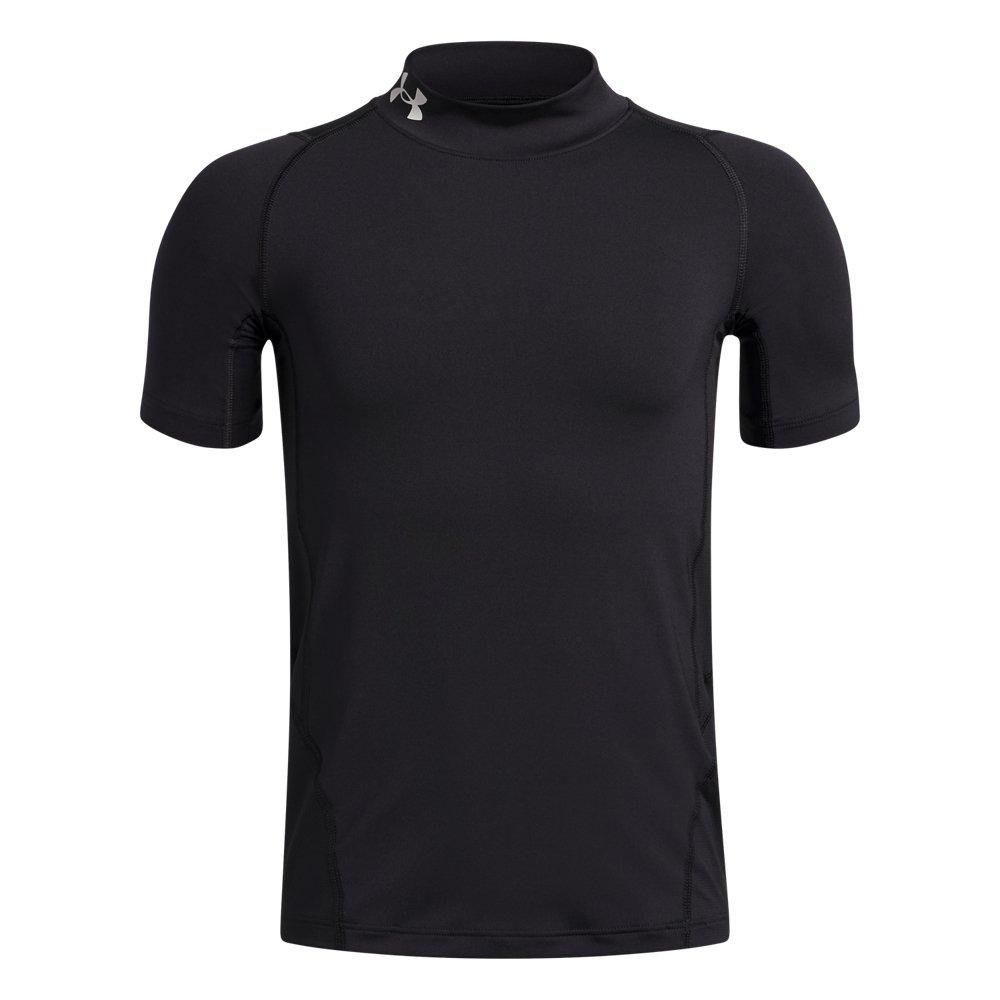 Under Armour Big Boys' HeatGear Mock Short Sheeve Shirt - Black - BLACK Thumbnail View 4