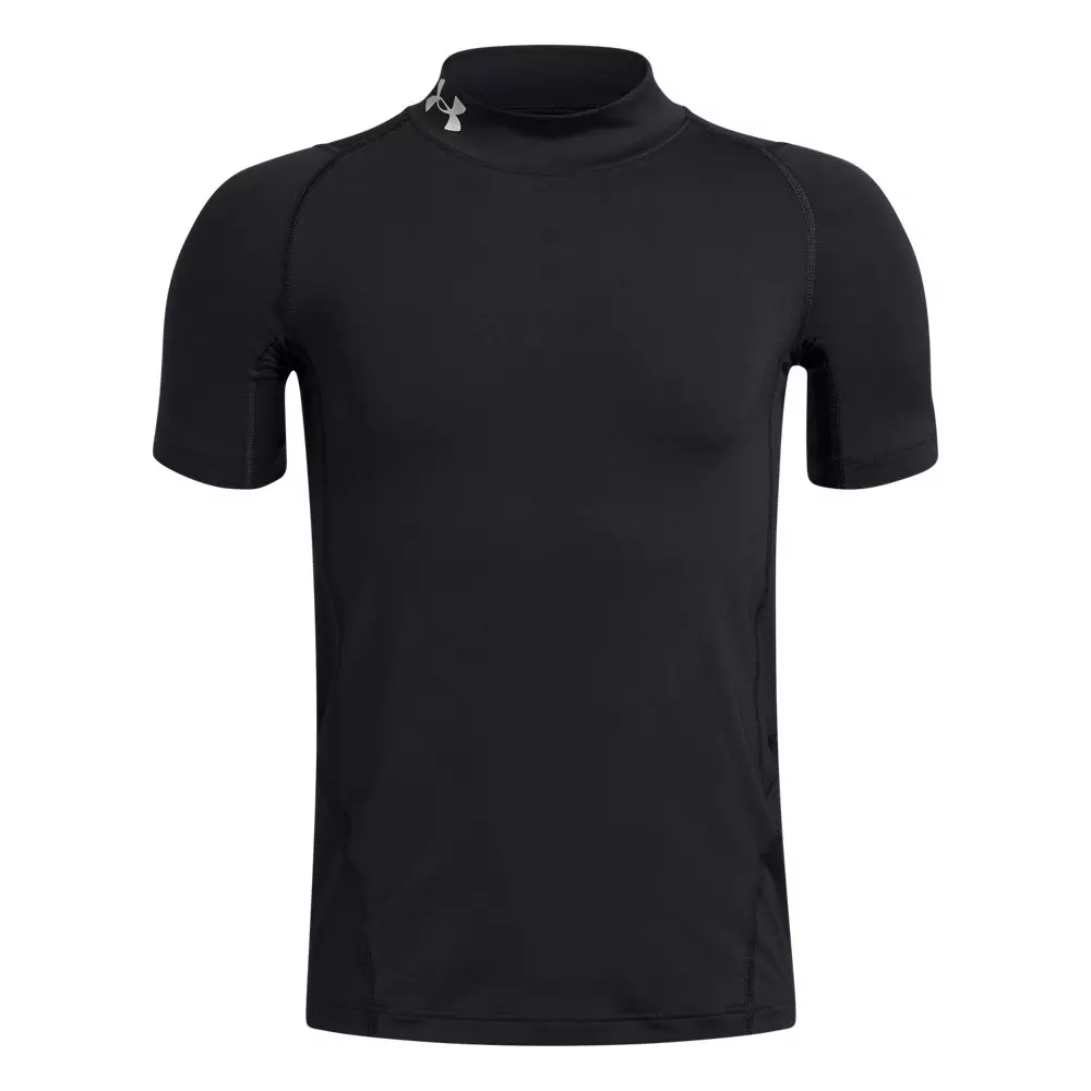 Under Armour Big Boys' HeatGear Mock Short Sheeve Shirt - Black - BLACK