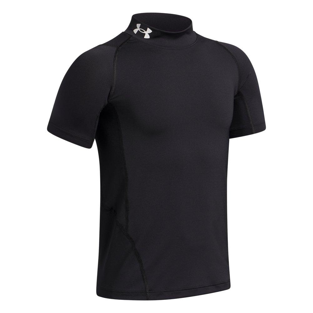 Under Armour Big Boys' HeatGear Mock Short Sheeve Shirt - Black - BLACK Thumbnail View 5
