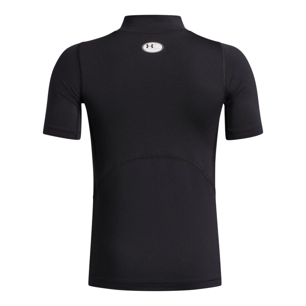 Under Armour Big Boys' HeatGear Mock Short Sheeve Shirt - Black - BLACK Thumbnail View 6