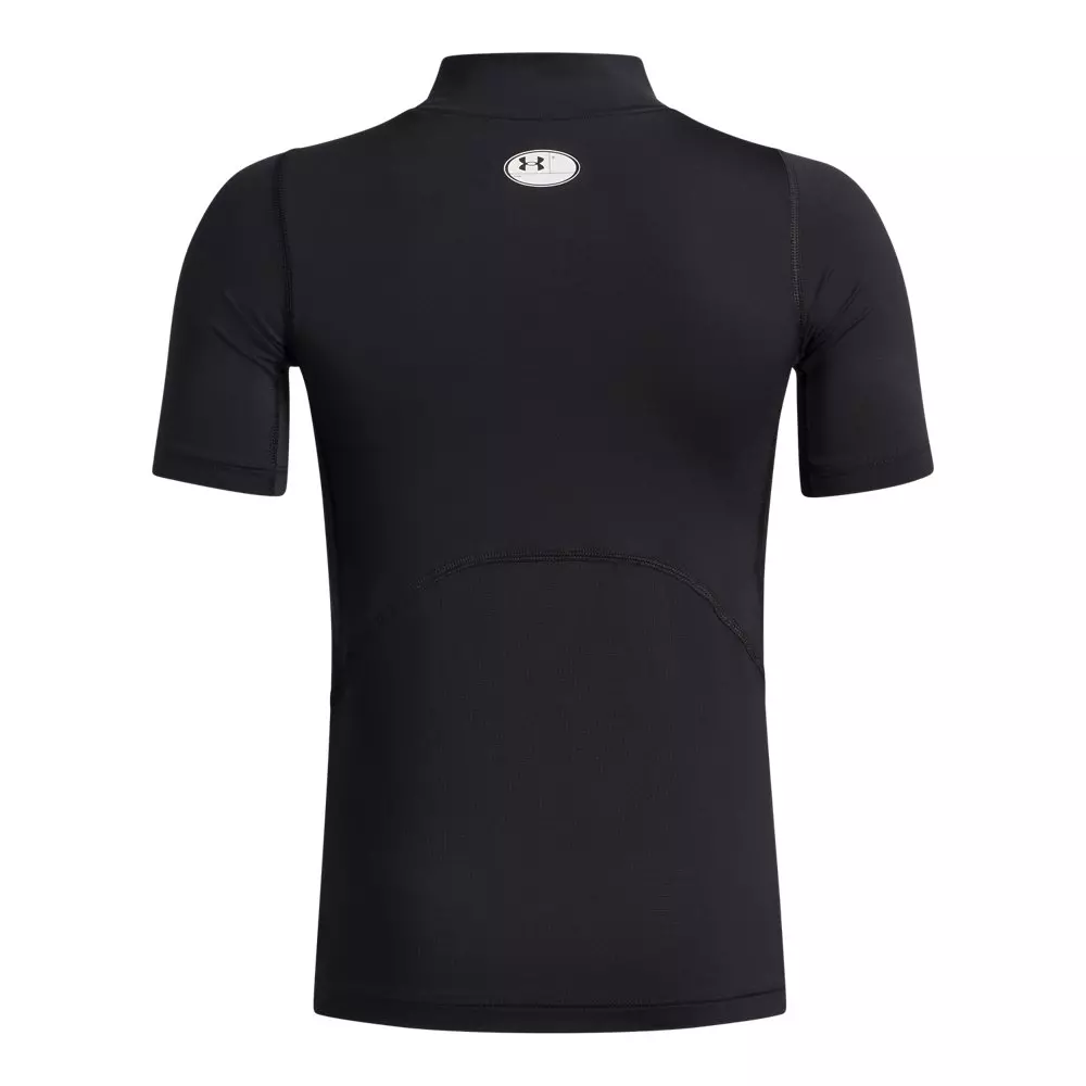Under Armour Big Boys' HeatGear Mock Short Sheeve Shirt - Black - BLACK