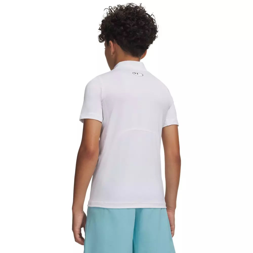 Under Armour Big Boys' HeatGear Mock Short Sheeve Shirt - White - WHITE