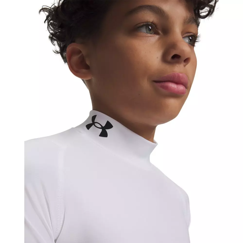 Under Armour Big Boys' HeatGear Mock Short Sheeve Shirt - White - WHITE