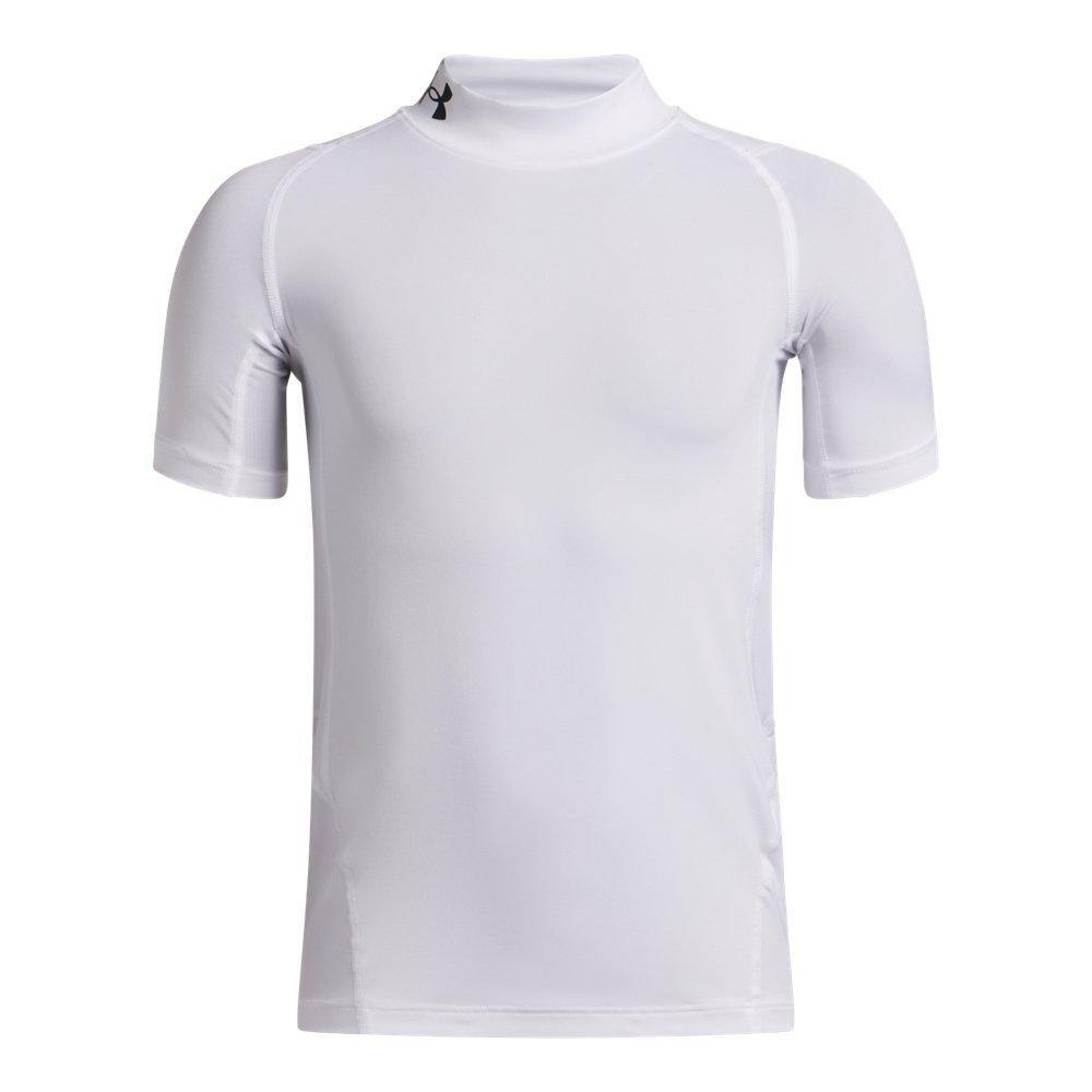Under Armour Big Boys' HeatGear Mock Short Sheeve Shirt - White - WHITE Thumbnail View 4