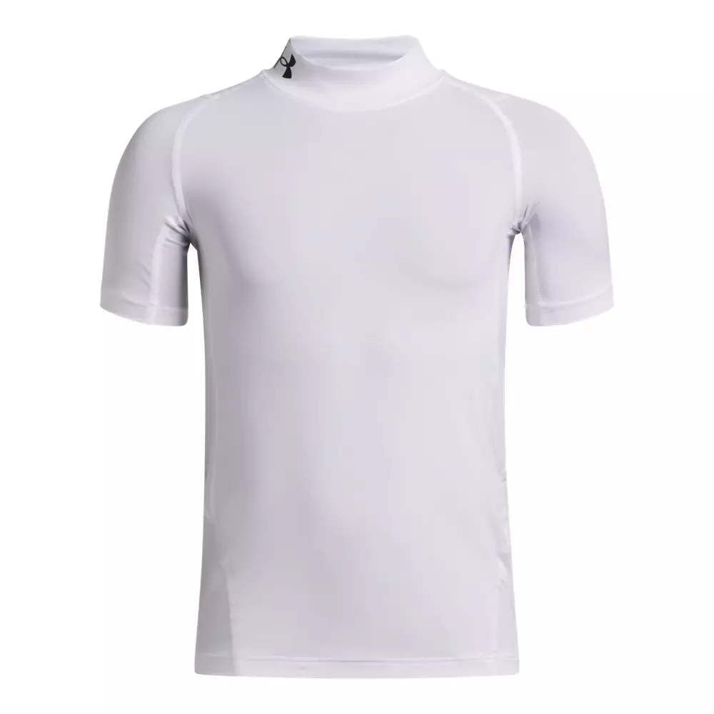 Under Armour Big Boys' HeatGear Mock Short Sheeve Shirt - White - WHITE