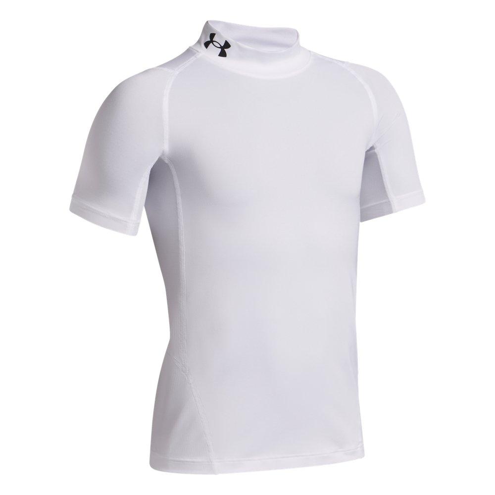 Under Armour Big Boys' HeatGear Mock Short Sheeve Shirt - White - WHITE Thumbnail View 5