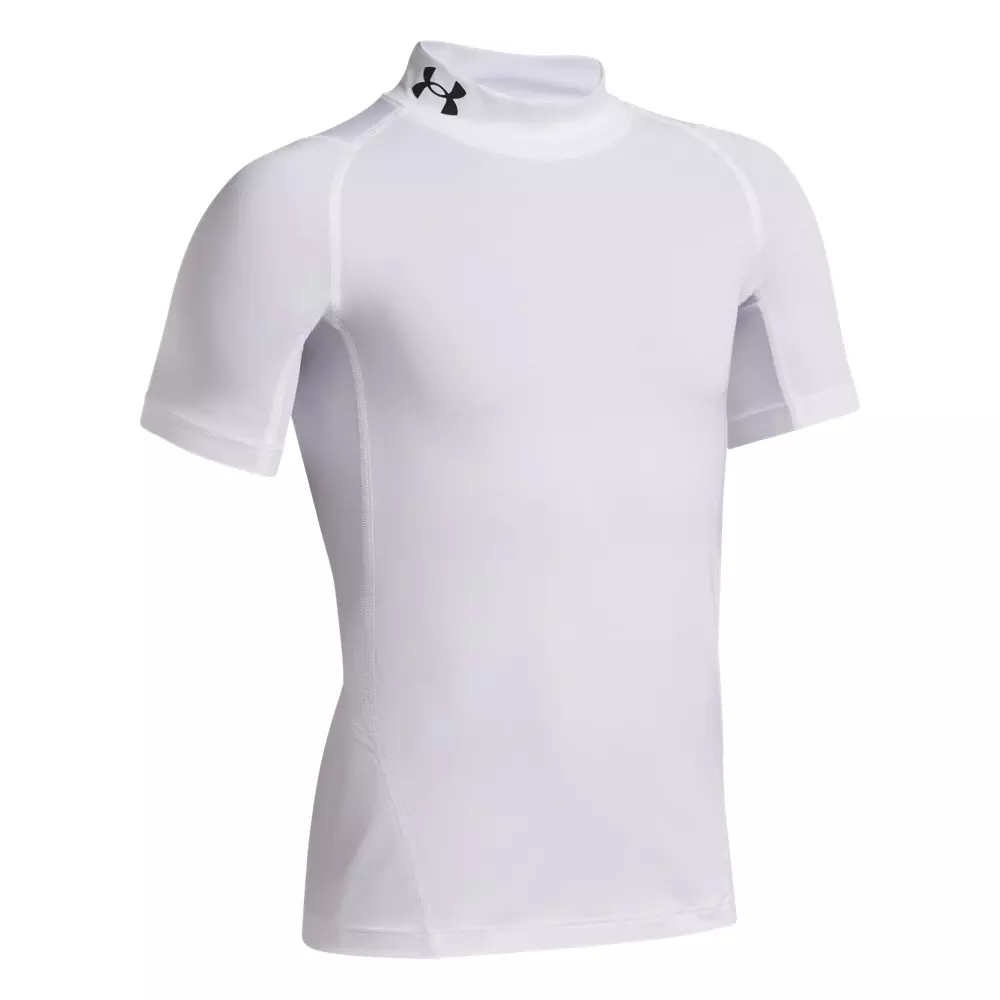 Under Armour Big Boys' HeatGear Mock Short Sheeve Shirt - White - WHITE