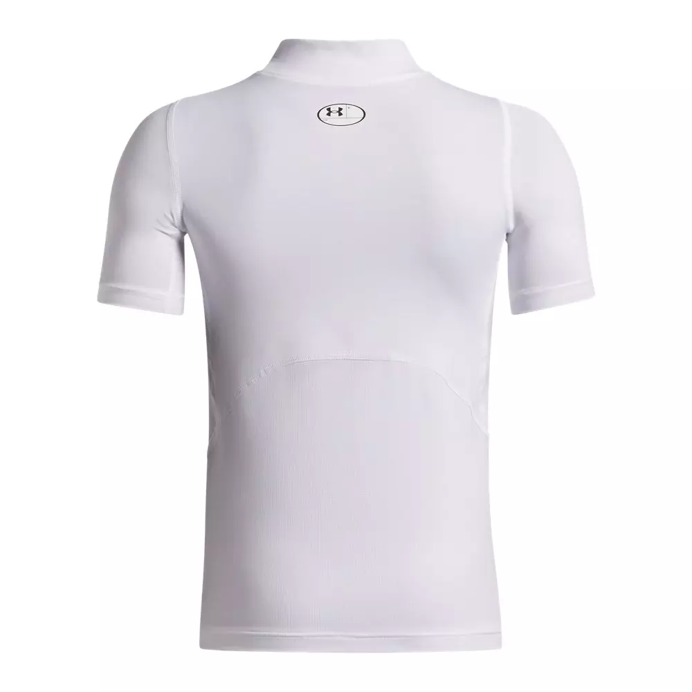 Under Armour Big Boys' HeatGear Mock Short Sheeve Shirt - White - WHITE