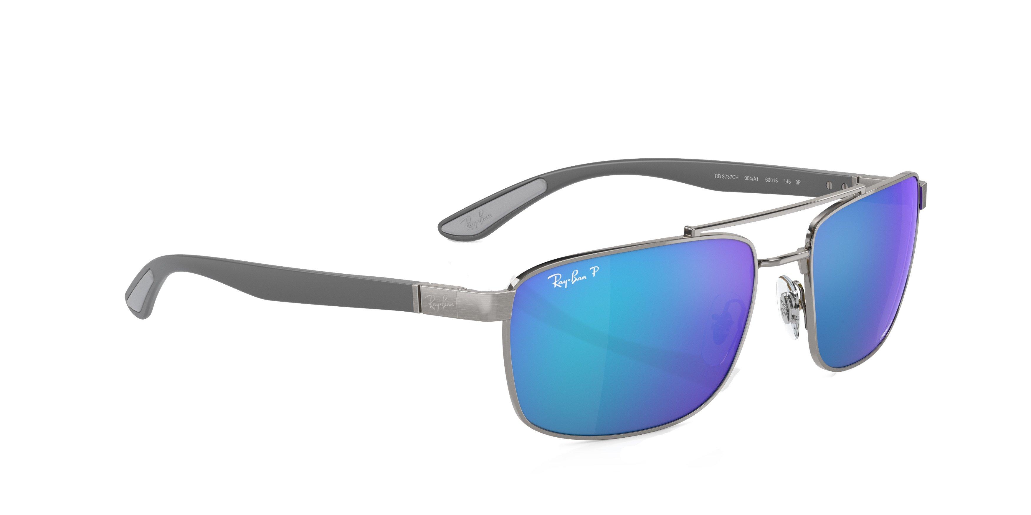 Ray-Ban 0RB3737CH Chromance Sunglasses - GREY/BLUE Thumbnail View 4