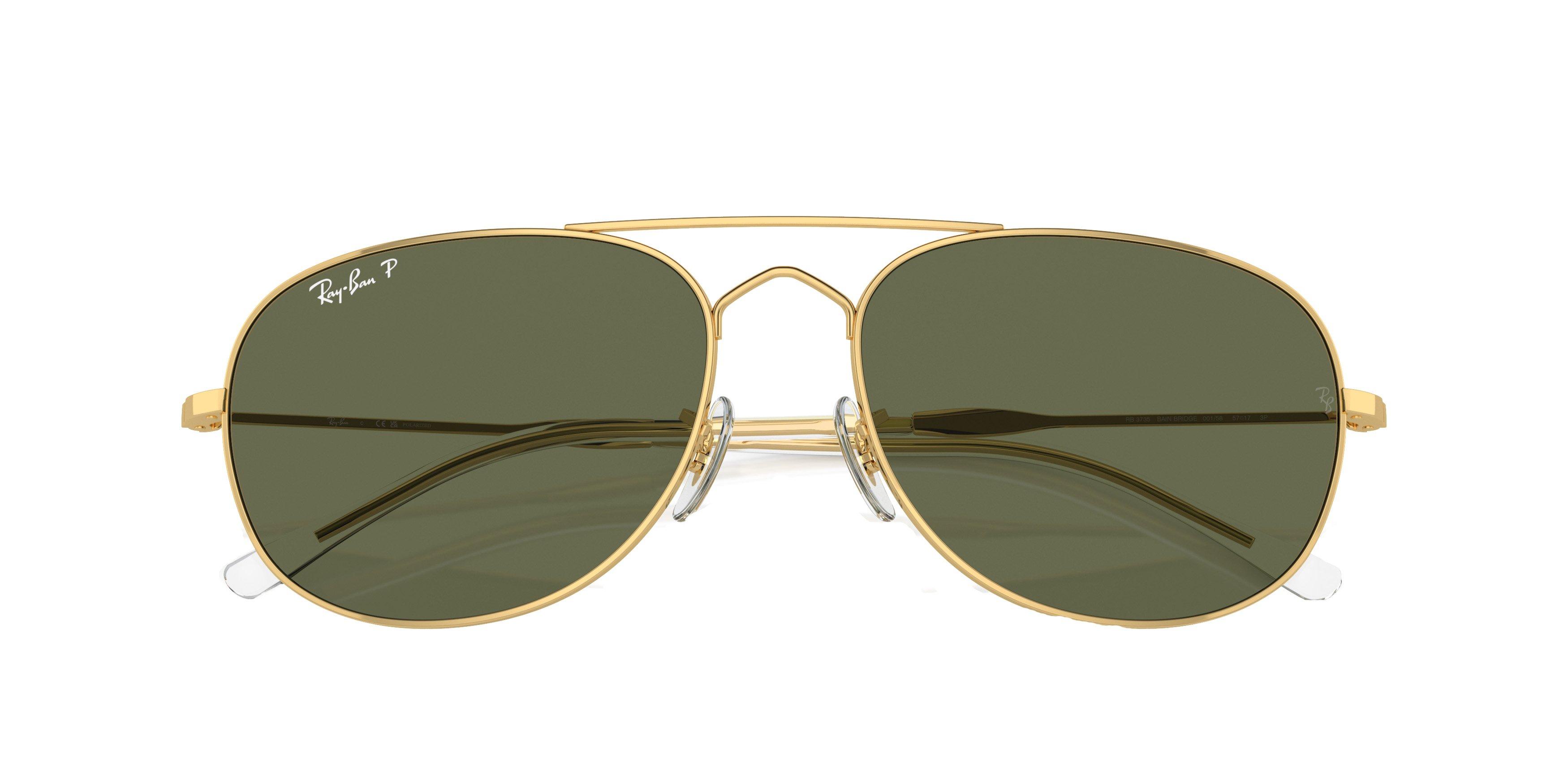 Ray-Ban Bain Bridge Sunglasses - GOLD/GREEN Thumbnail View 6